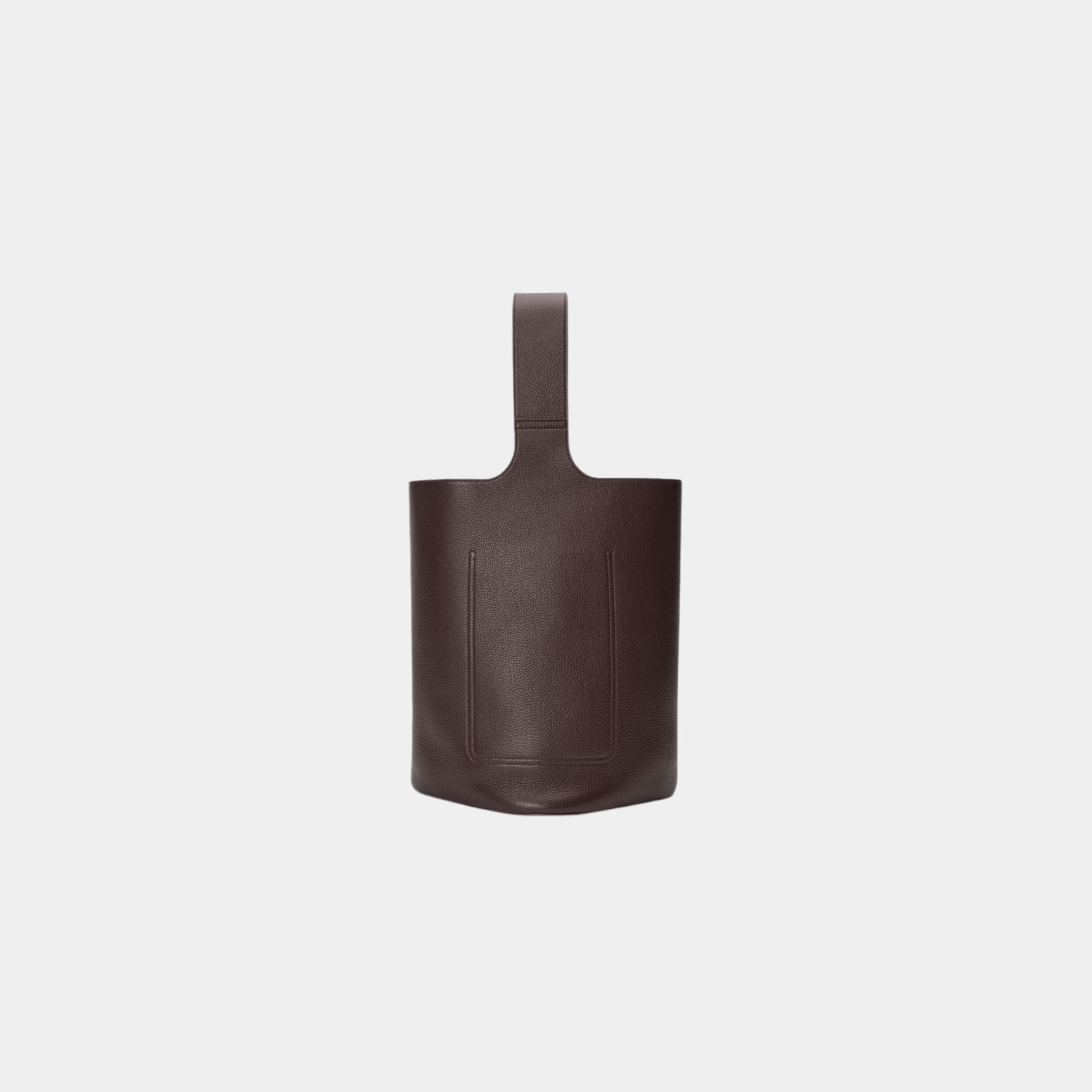 Loewe Large Pebble Bucket In Supple Grained Calfskin, Oxblood, Back