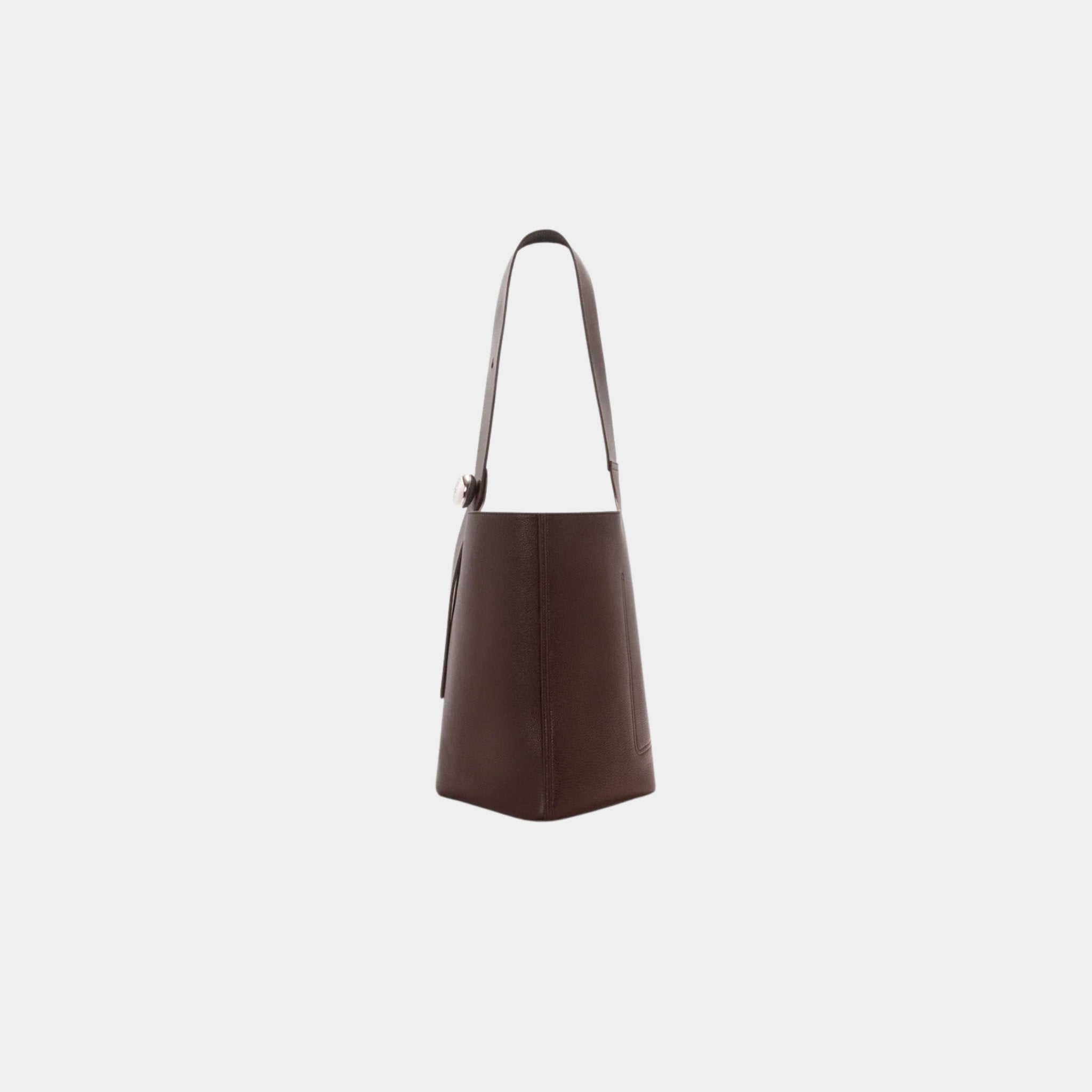 Loewe Large Pebble Bucket In Supple Grained Calfskin, Oxblood, Side