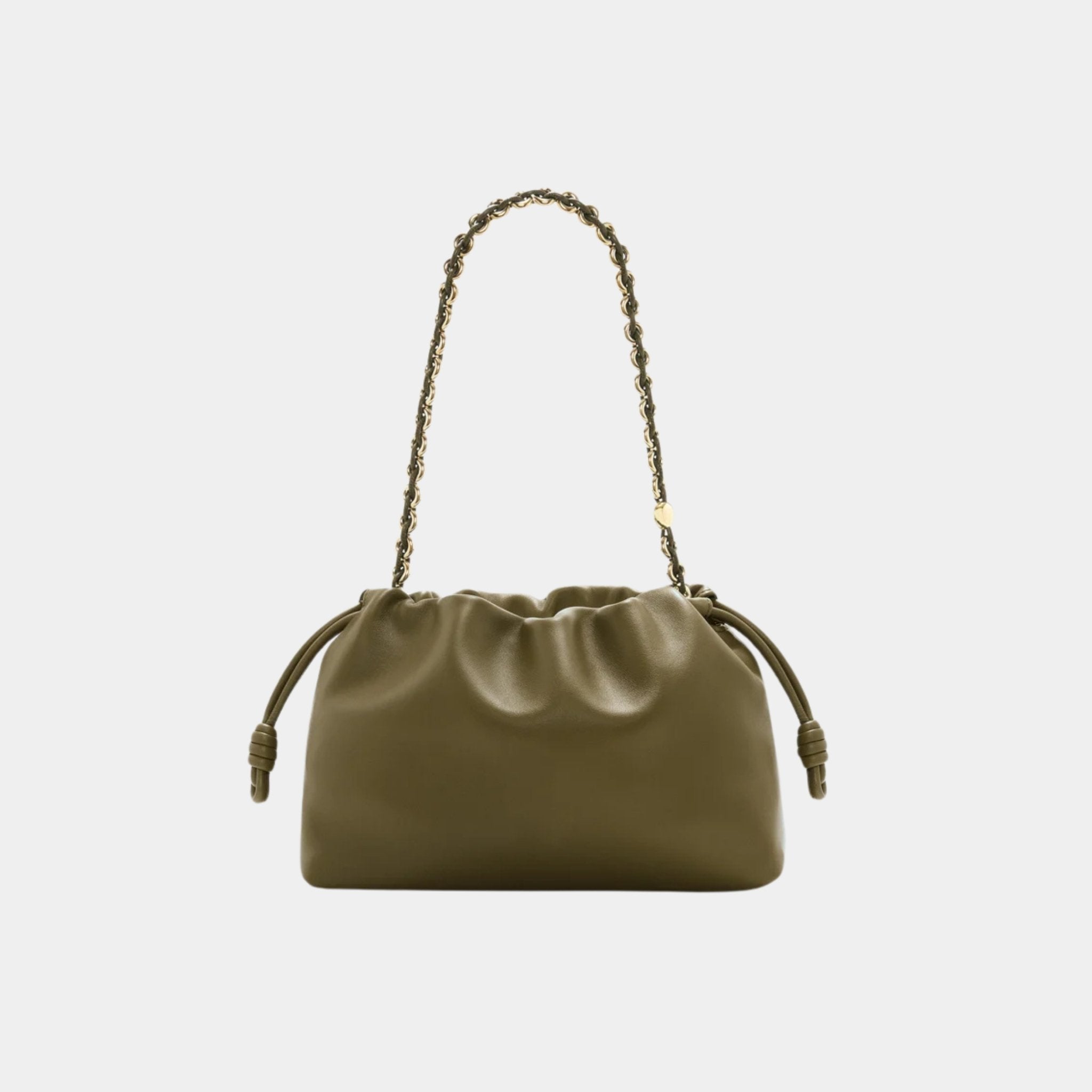Loewe Medium-sized Flamenco Bag Soft Nappa Lambskin, Dark Khaki, Back