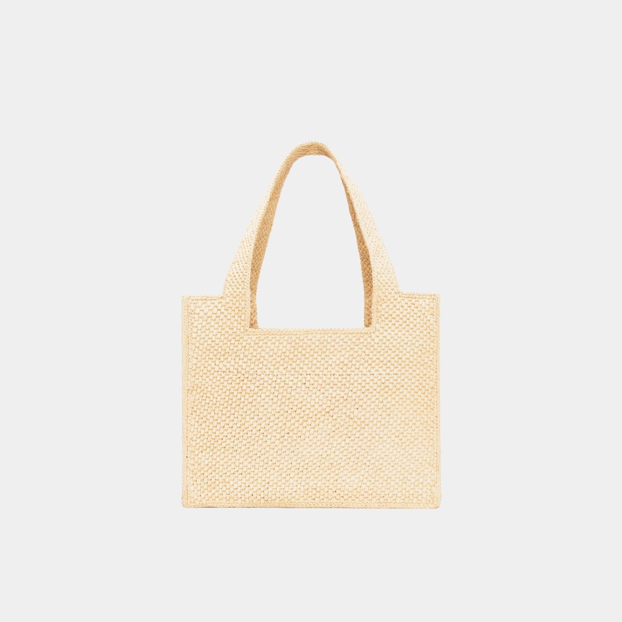 Loewe Medium LOEWE Font Raffia Tote, Back