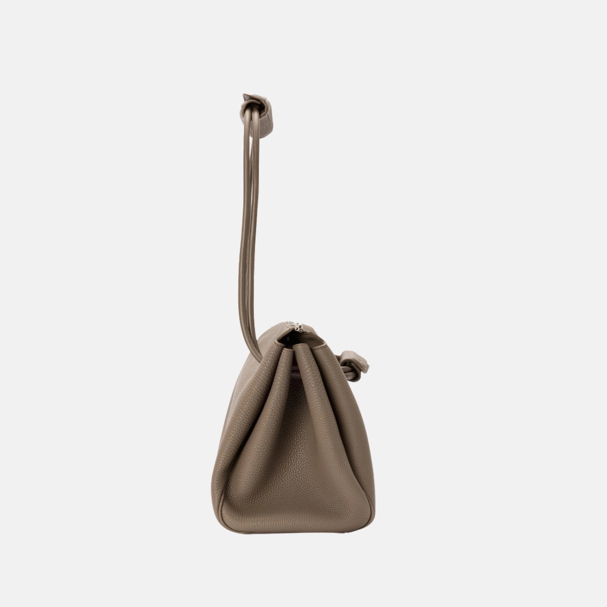 Loewe Medium Madrid Bag in Supple Grained Calfskin, Taupe, Side