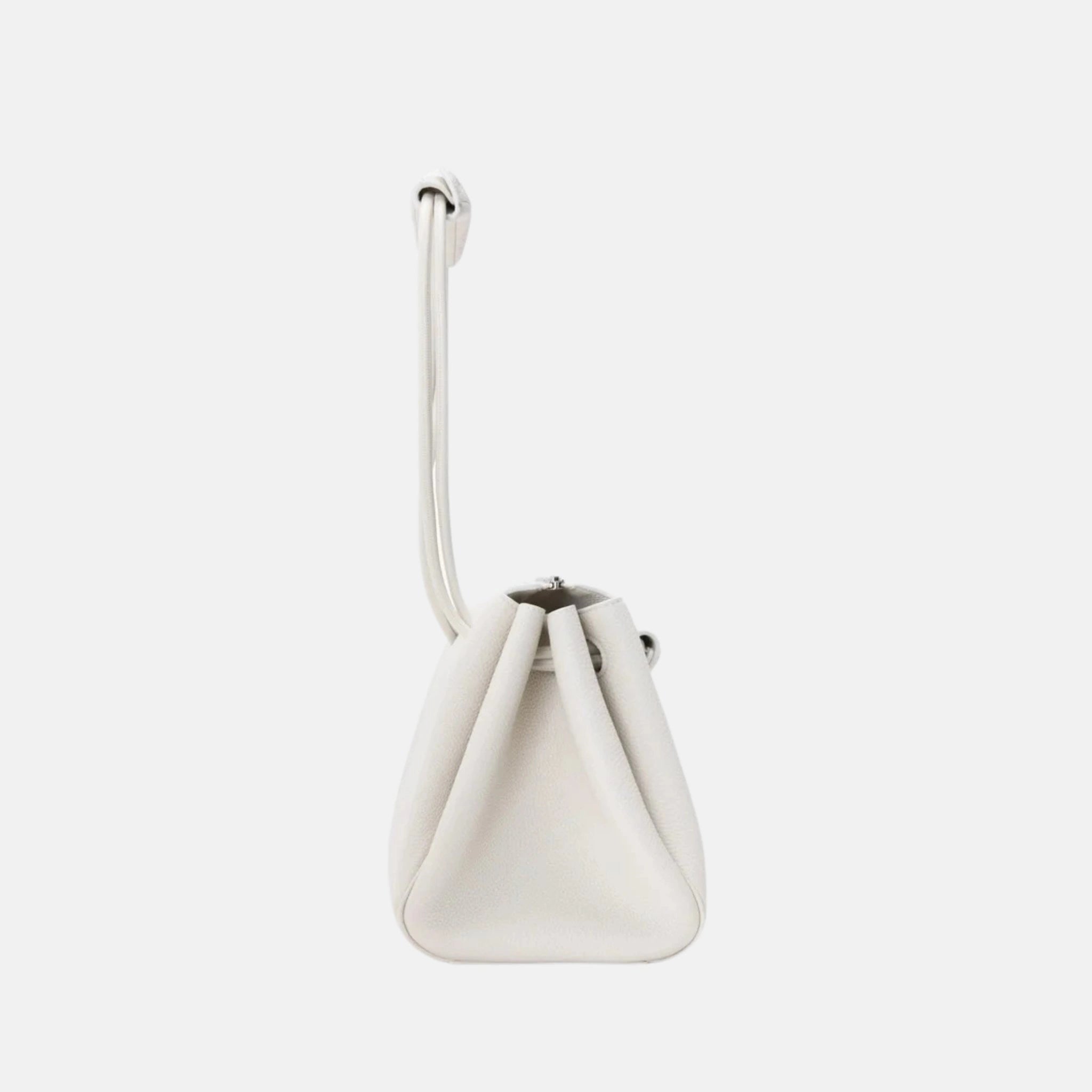 Loewe Medium Madrid Bag in Supple Grained Calfskin, White, Side