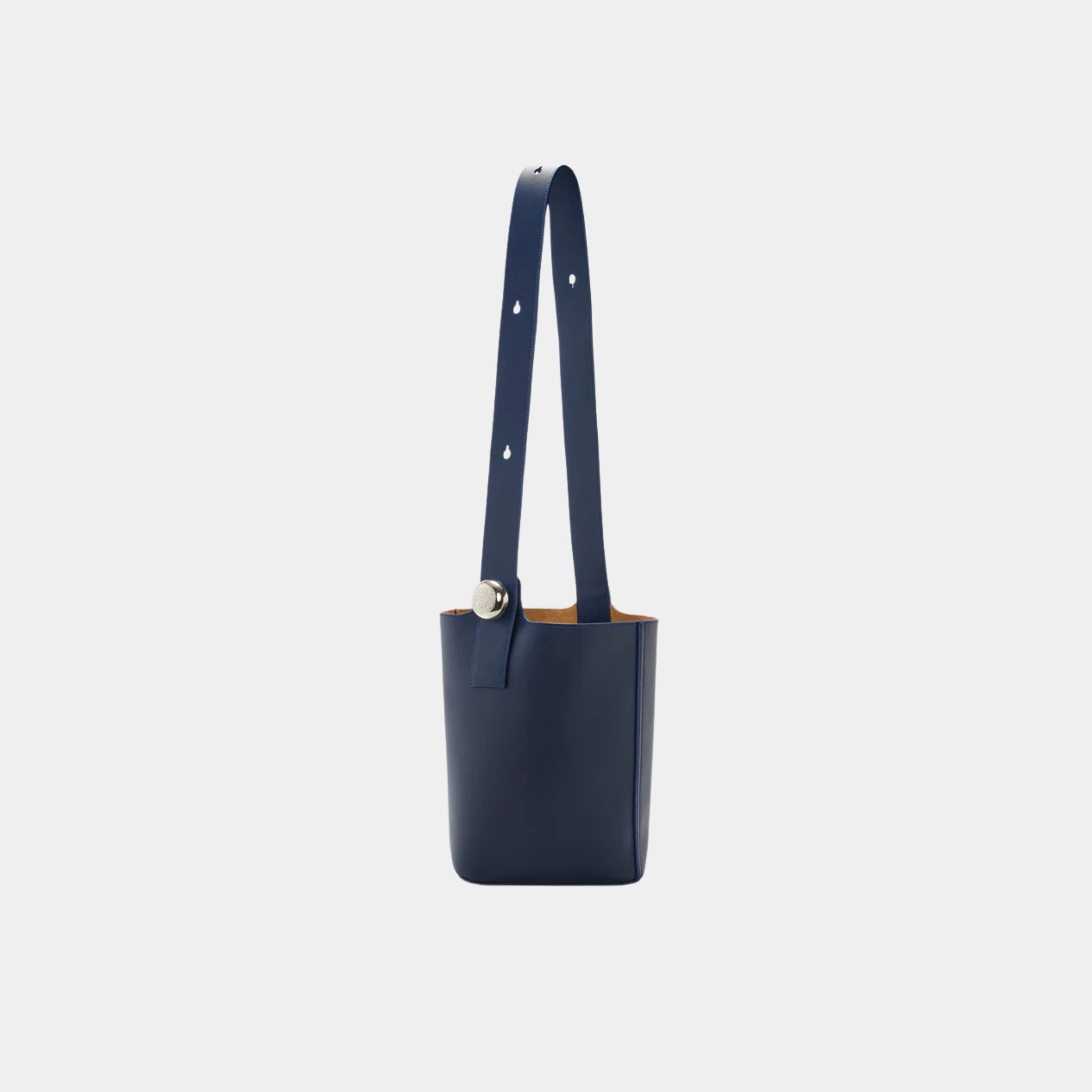 Loewe Medium Pebble Bucket Bag Smooth Calf Leather, Abyss Blue, Back