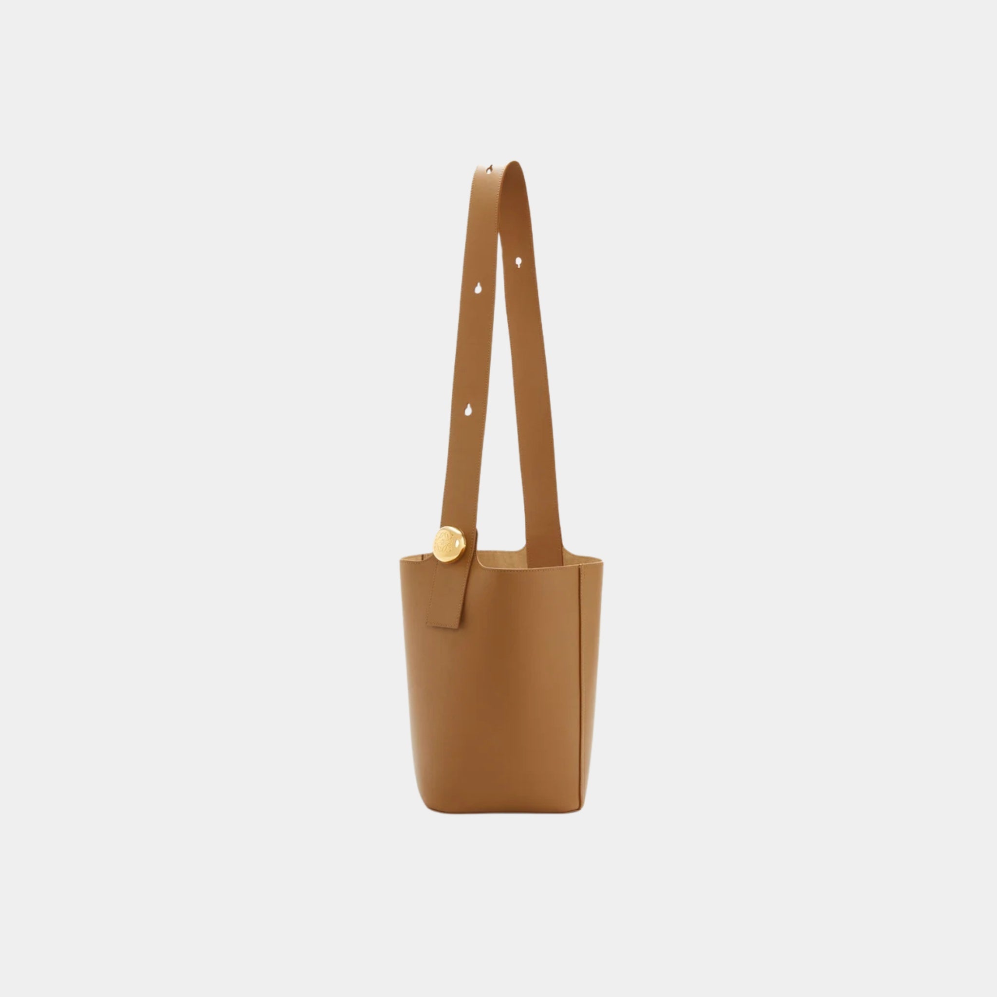 Loewe Medium Pebble Bucket Bag Smooth Calf Leather, Oak Wood, Back