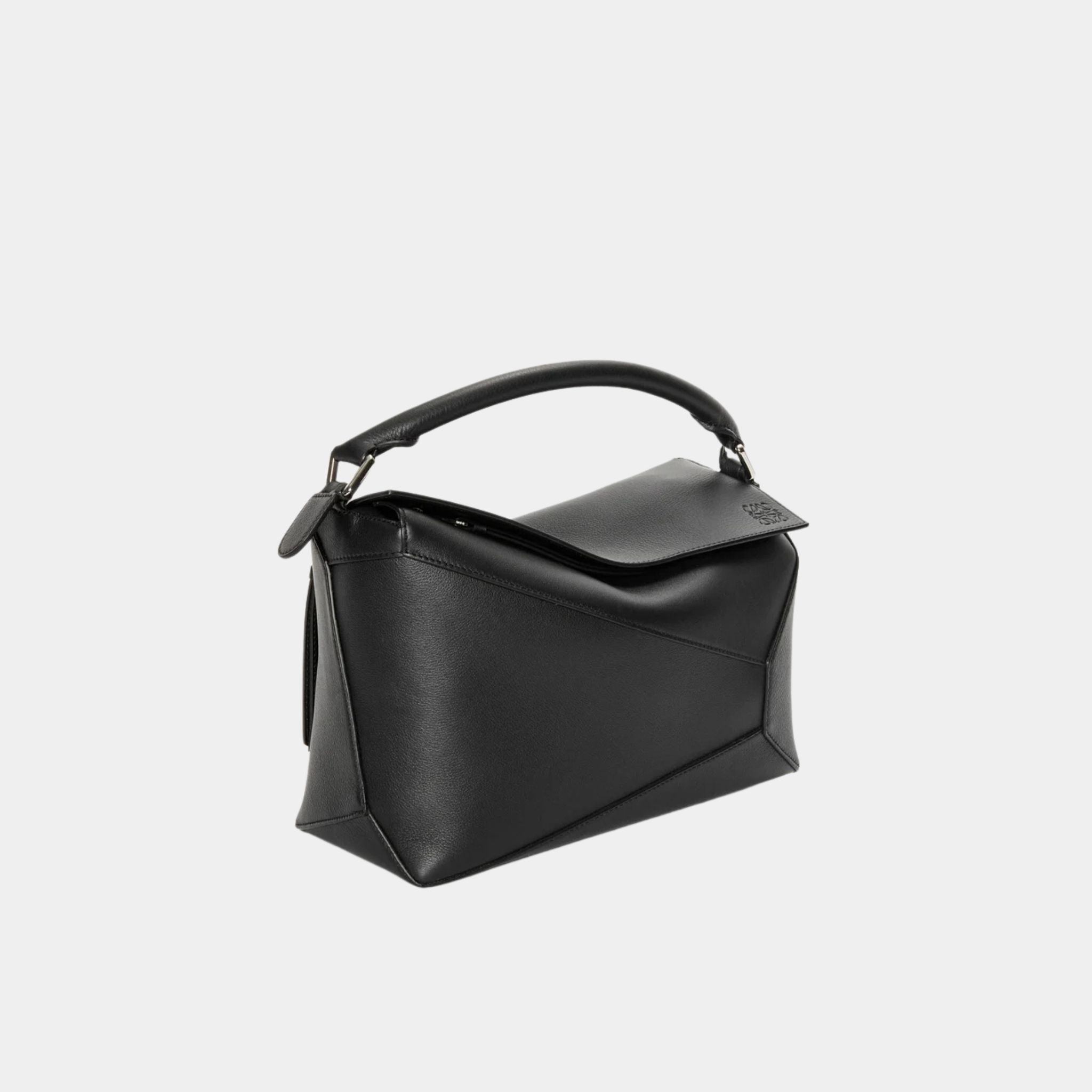 Loewe Medium Puzzle Edge Bag Classic Calf Leather, Black, Side