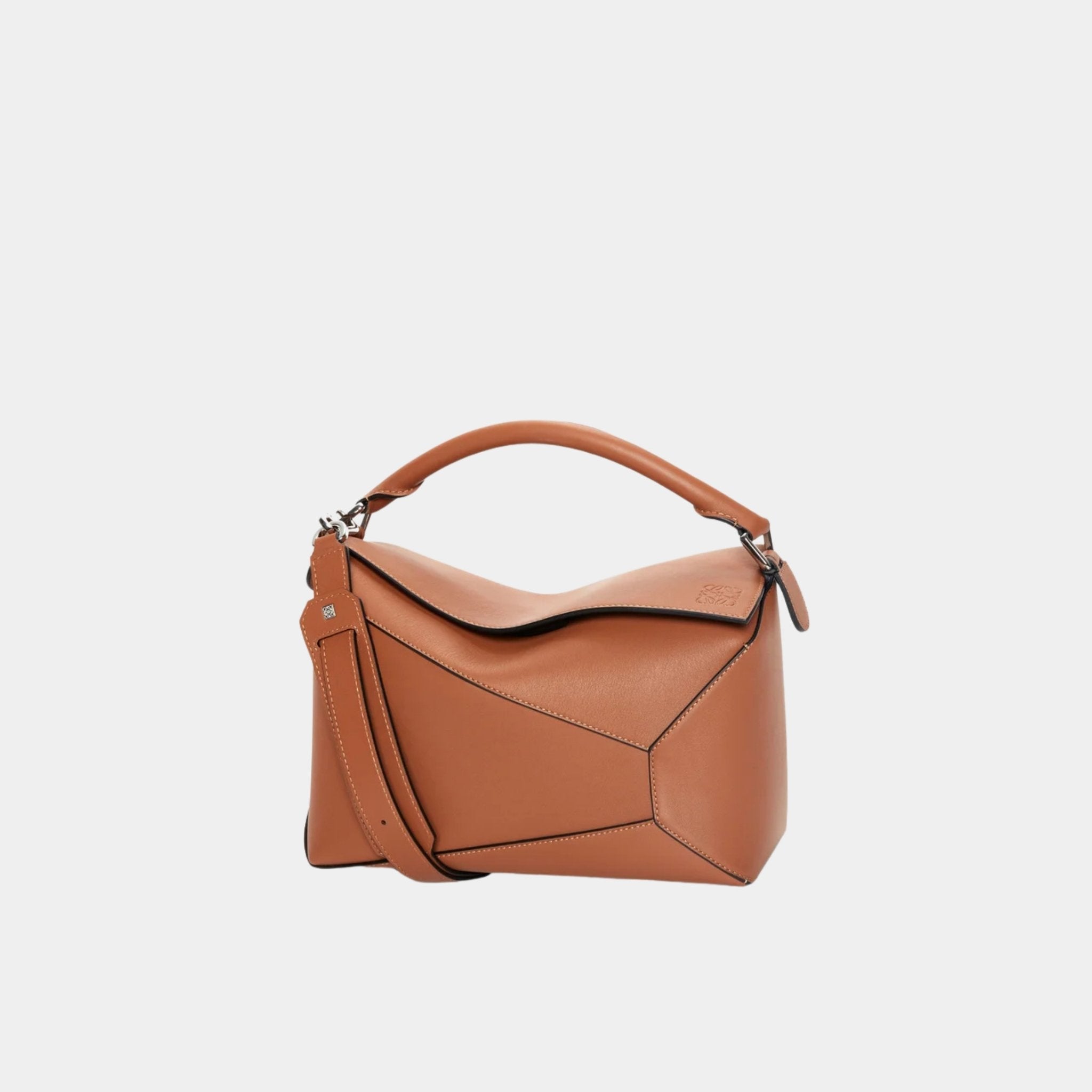 Loewe Medium Puzzle Edge Bag Classic Calf Leather, Tan, Front