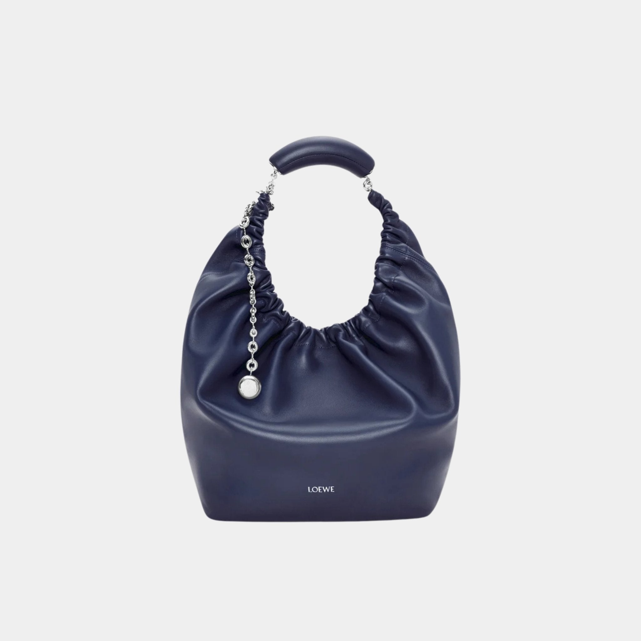 Loewe Medium-sized Squeeze Bag Velvety Nappa Lambskin, Abyss Blue, Front