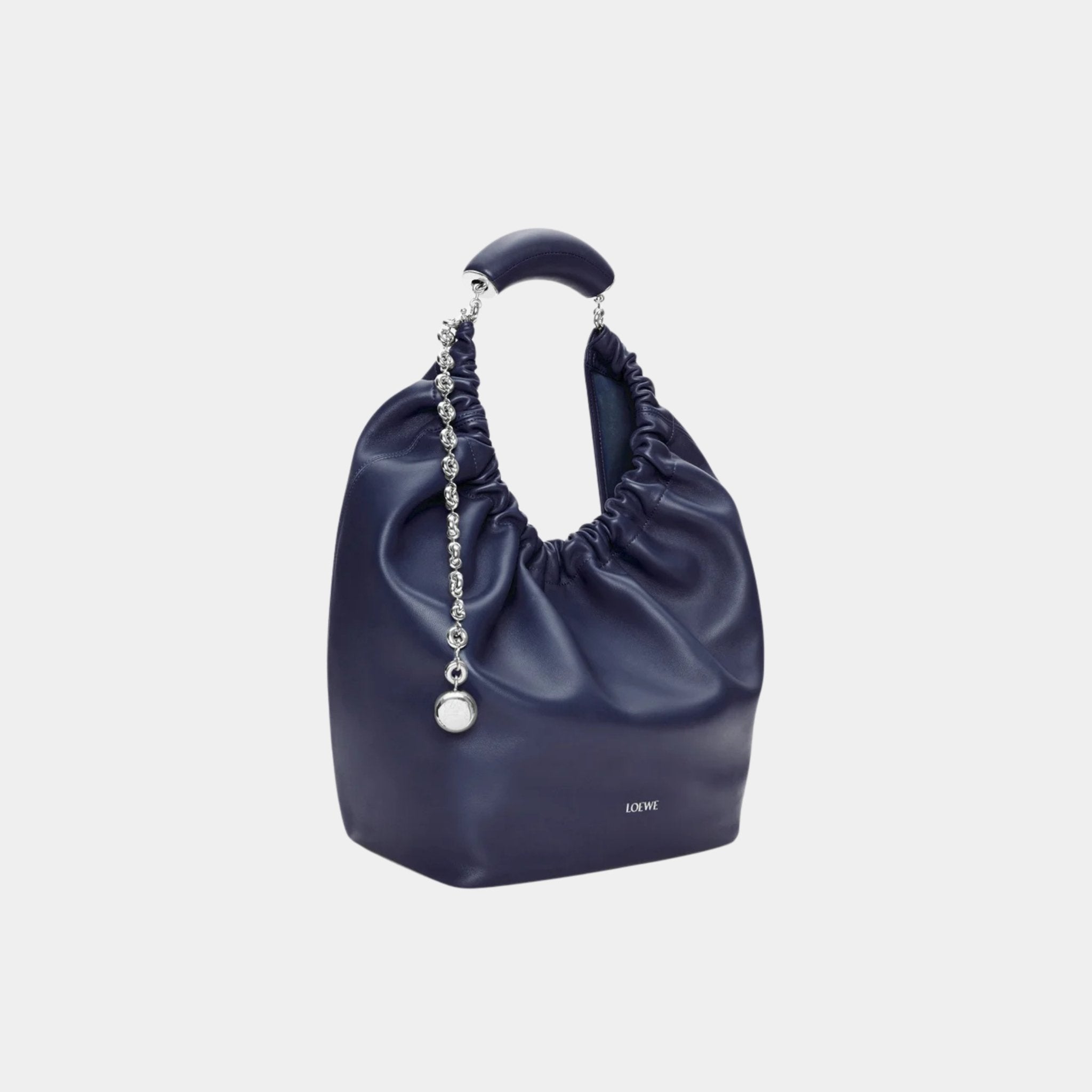 Loewe Medium-sized Squeeze Bag Velvety Nappa Lambskin, Abyss Blue, Side