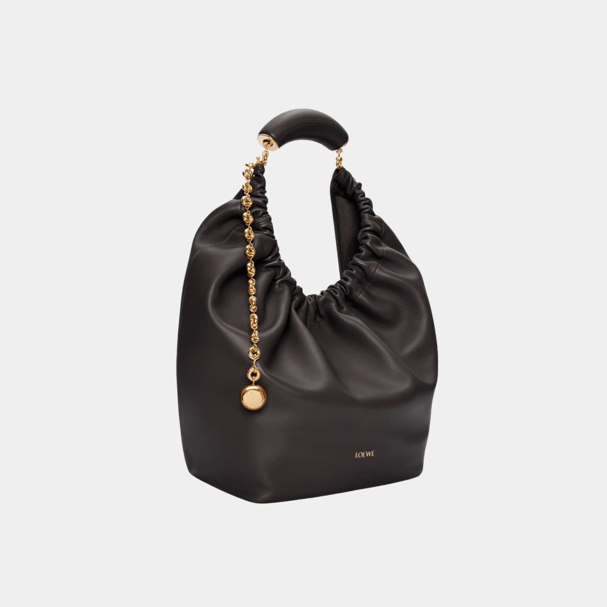 Loewe Medium-sized Squeeze Bag Velvety Nappa Lambskin, Black, Side