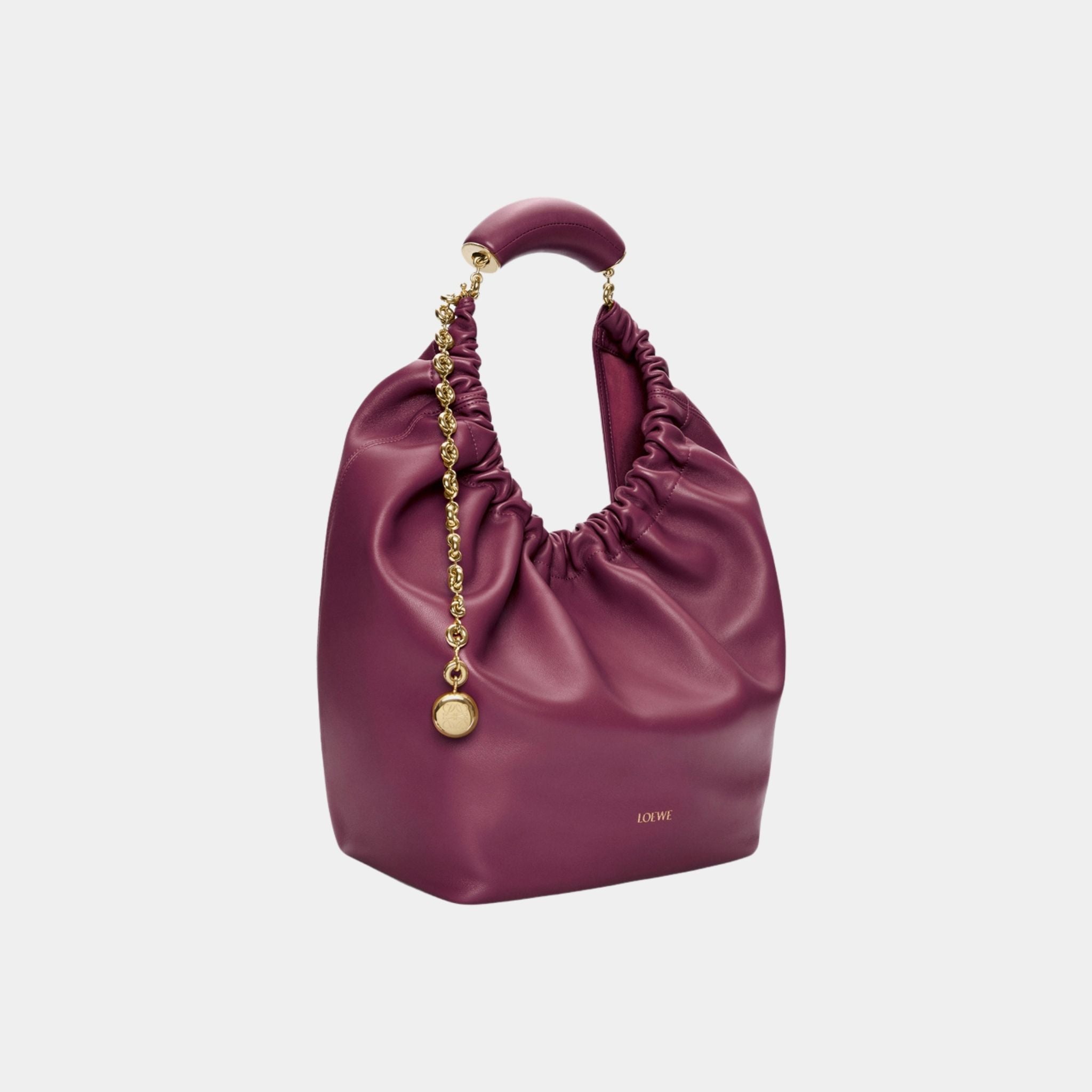 Loewe Medium-sized Squeeze Bag Velvety Nappa Lambskin, Crimson, Side