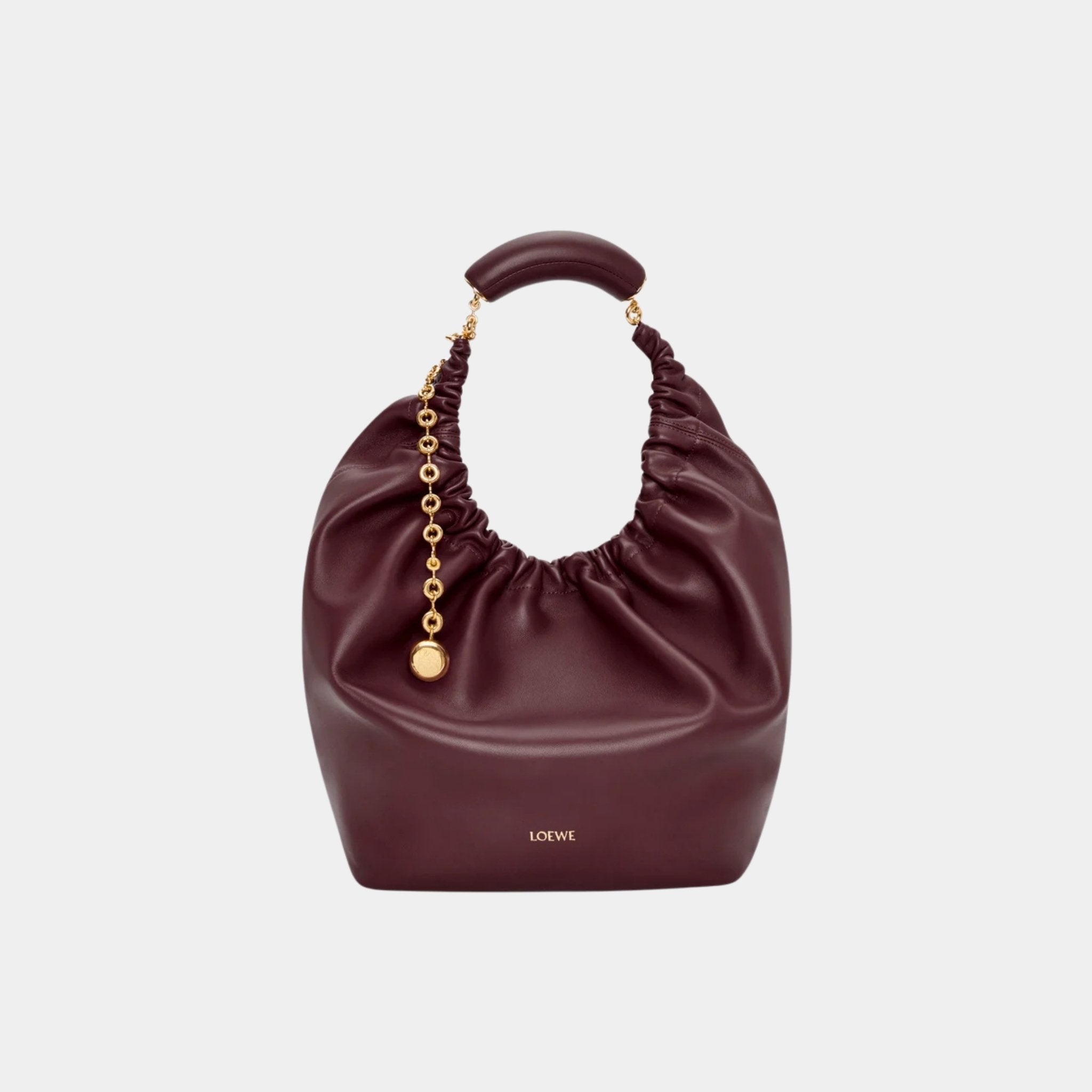 Loewe Medium-sized Squeeze Bag Velvety Nappa Lambskin, Dark Burgundy, Front