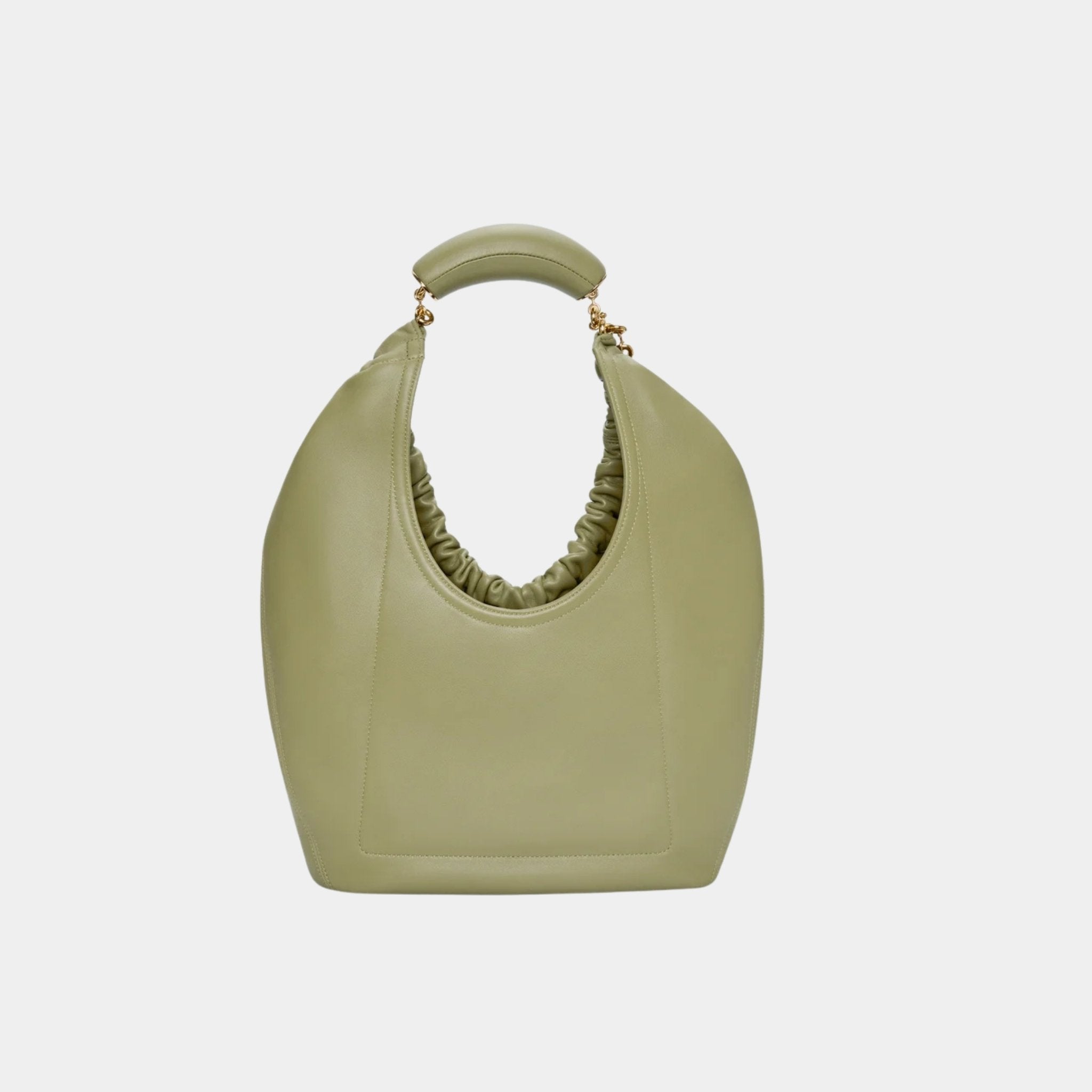 Loewe Medium-sized Squeeze Bag Velvety Nappa Lambskin, Eucalyptus Green, Back