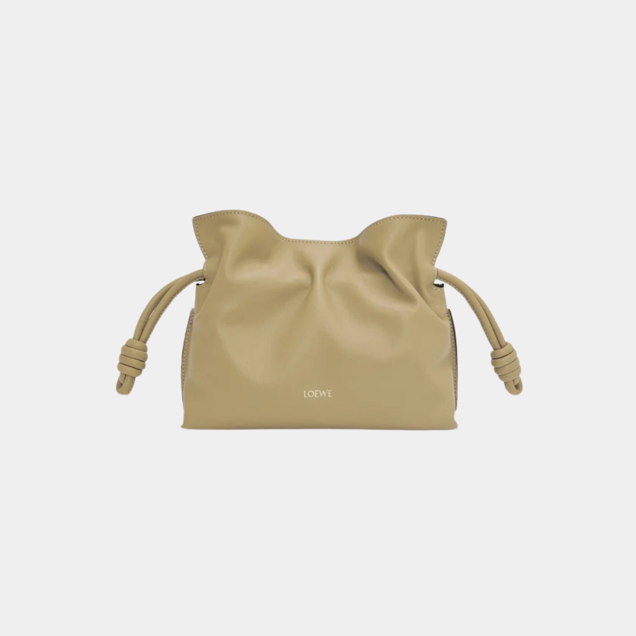 Loewe Mini Flamenco Clutch In Nappa Calfskin, Clay Green, Front
