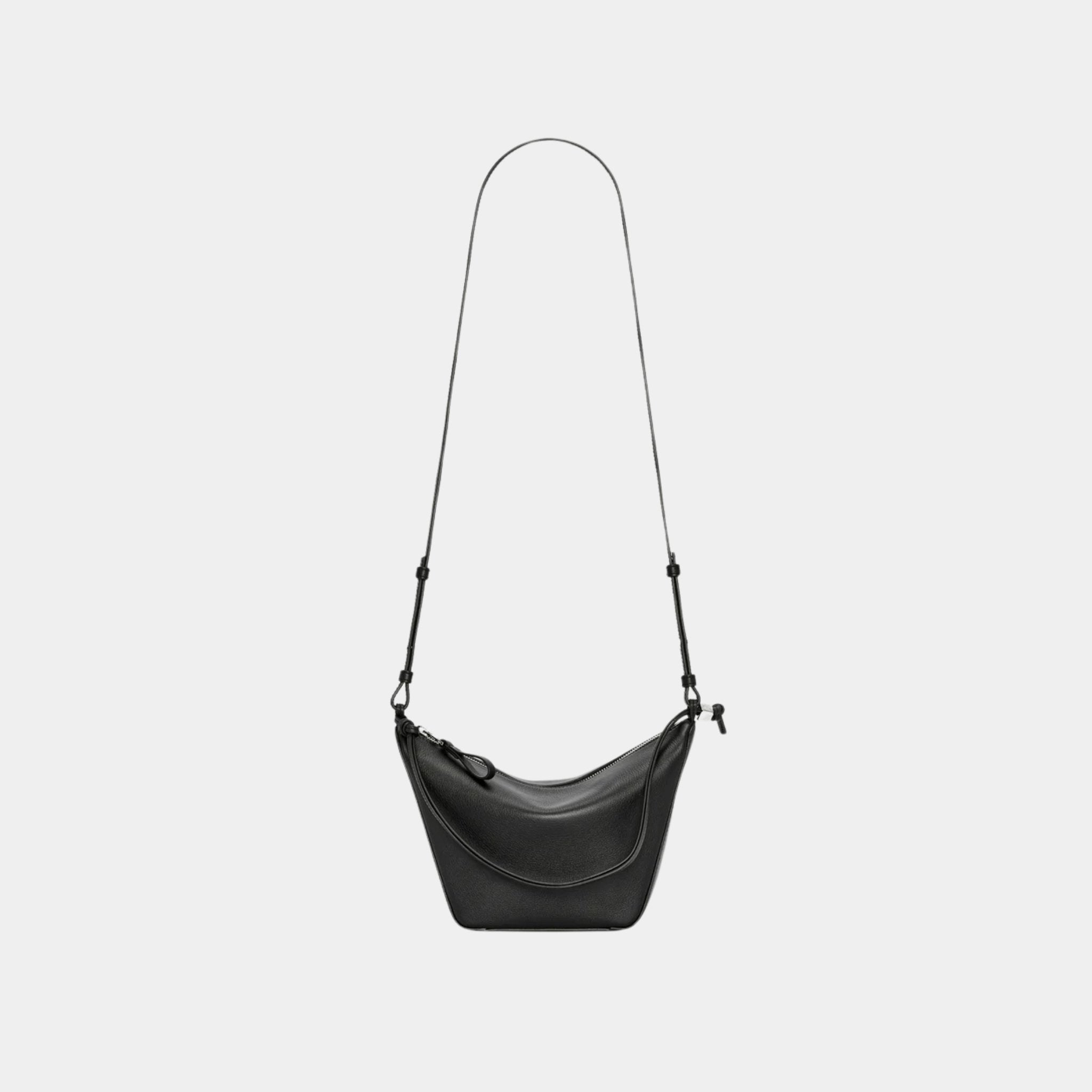 Loewe Mini Hammock Hobo In Classic Calfskin, Black, Strap