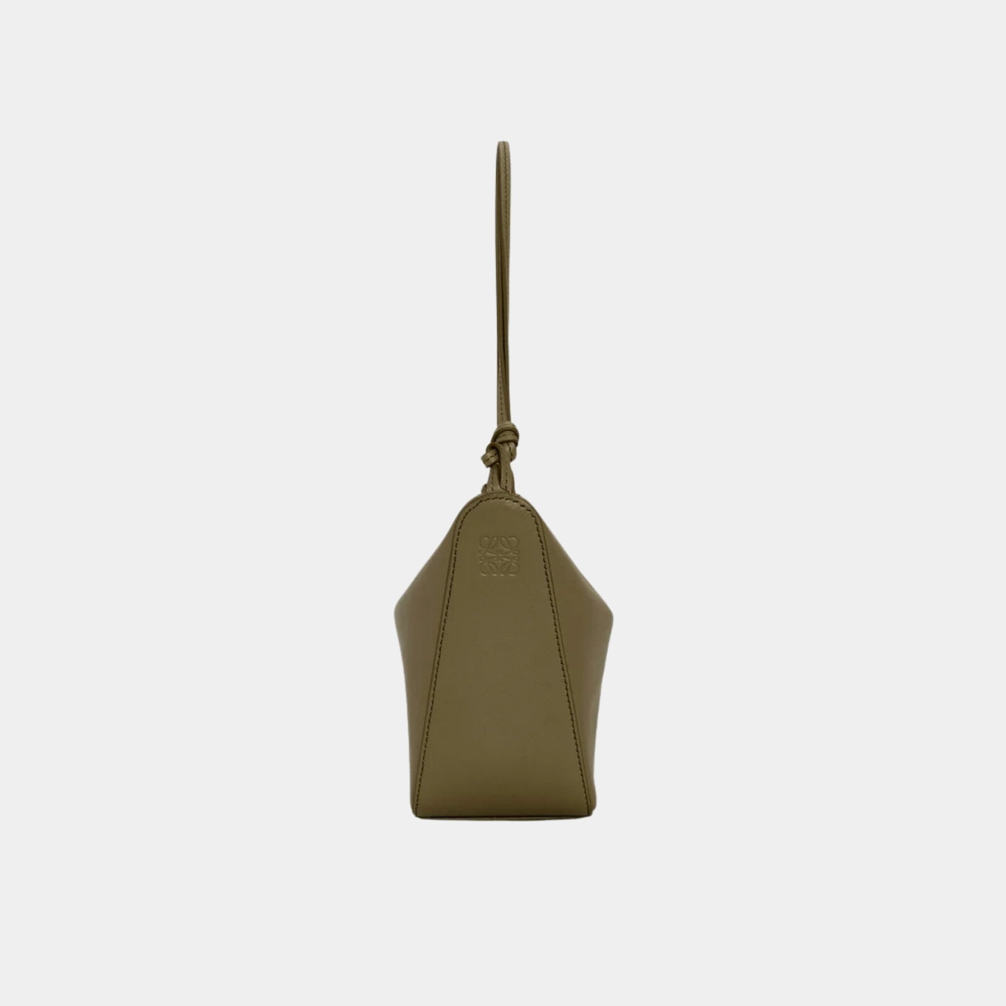 Loewe Mini Hammock Hobo In Classic Calfskin, Dark Khaki, Side
