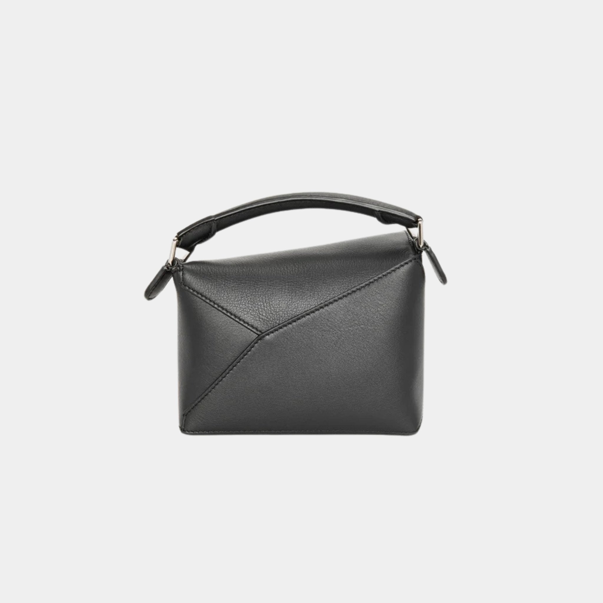 Loewe Mini Puzzle Edge Bag Classic Calf Leather, Black, Back