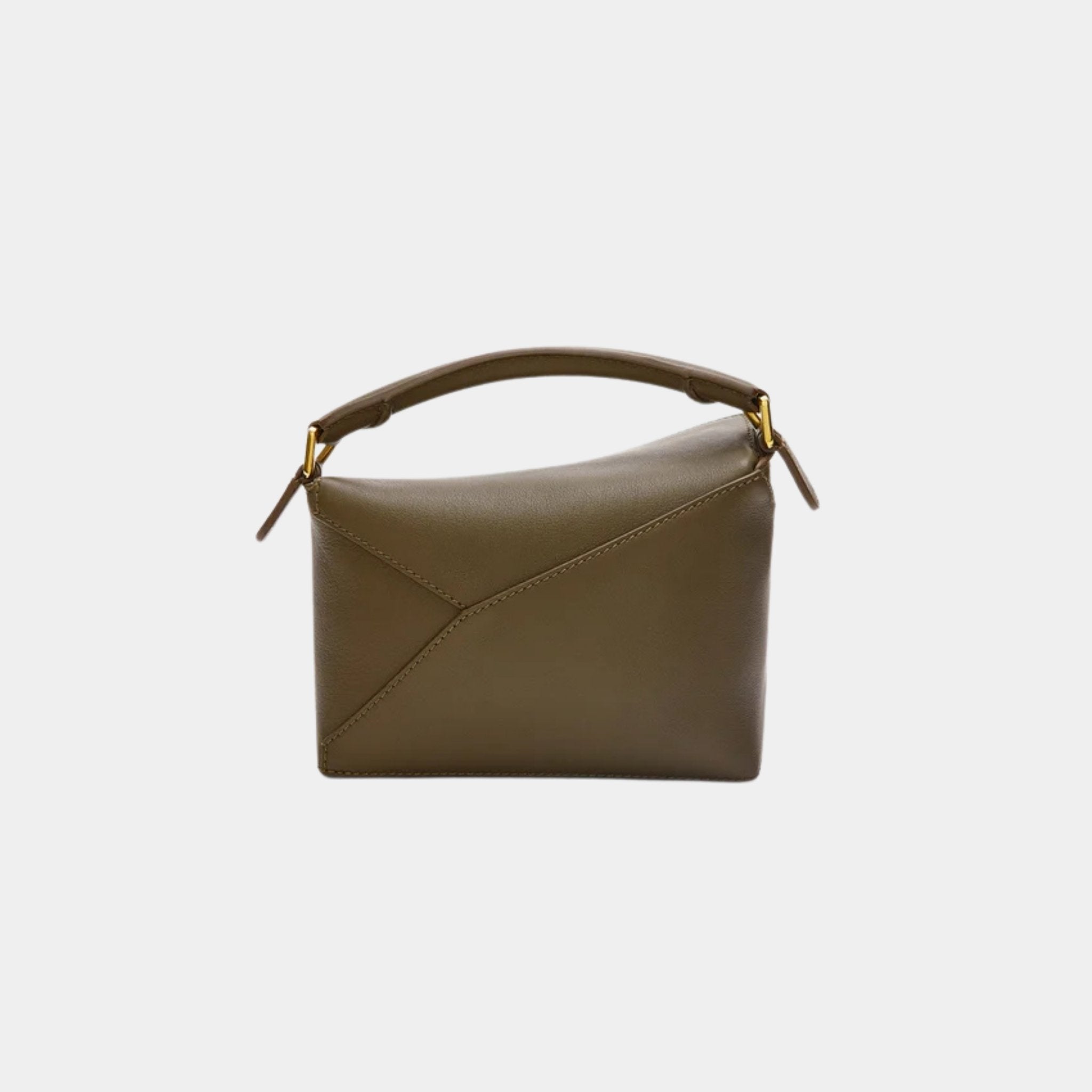 Loewe Mini Puzzle Edge Bag Classic Calf Leather, Dark Khaki, Back