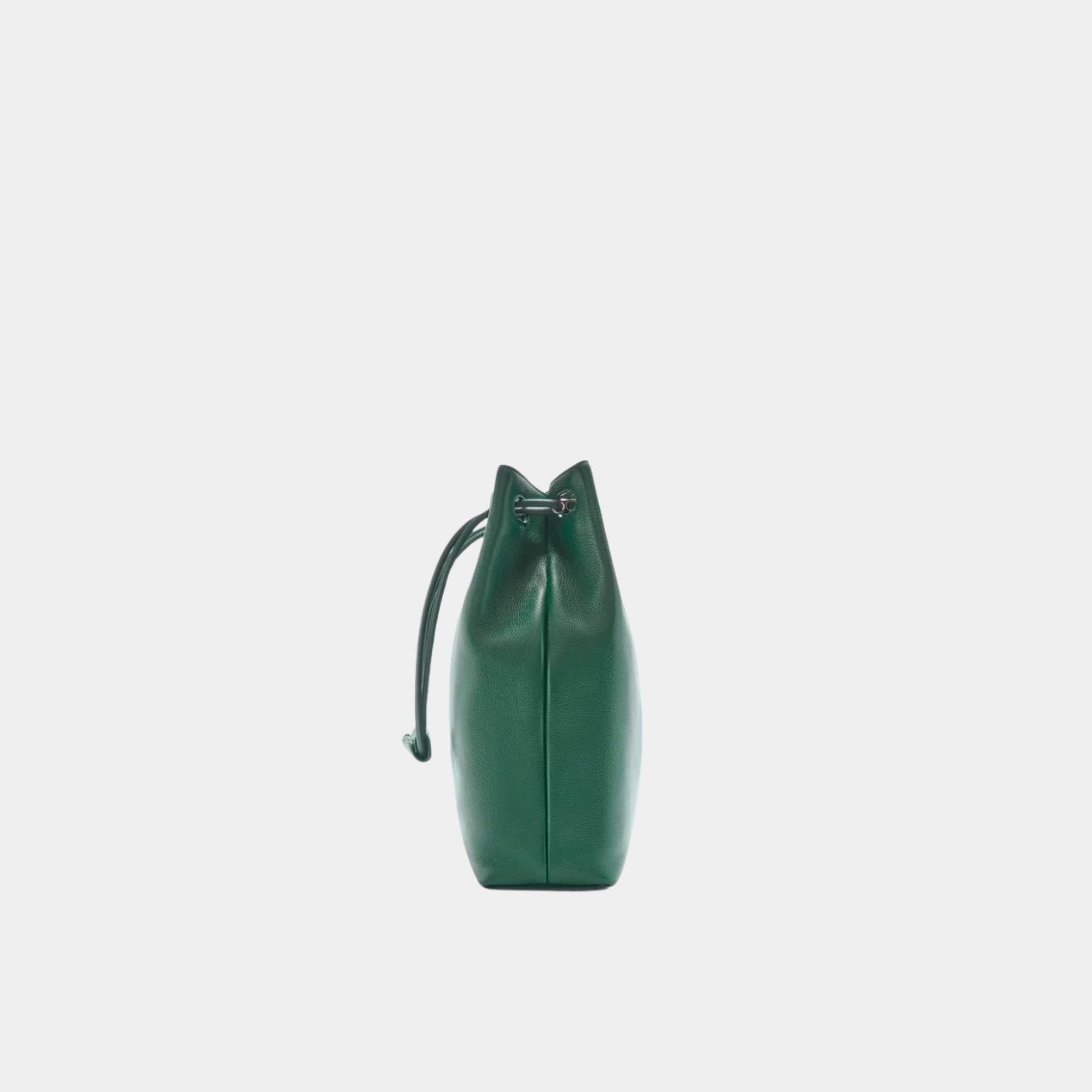 Loewe Pebble Hobo In Supple Grained Calfskin, Evergreen, Side