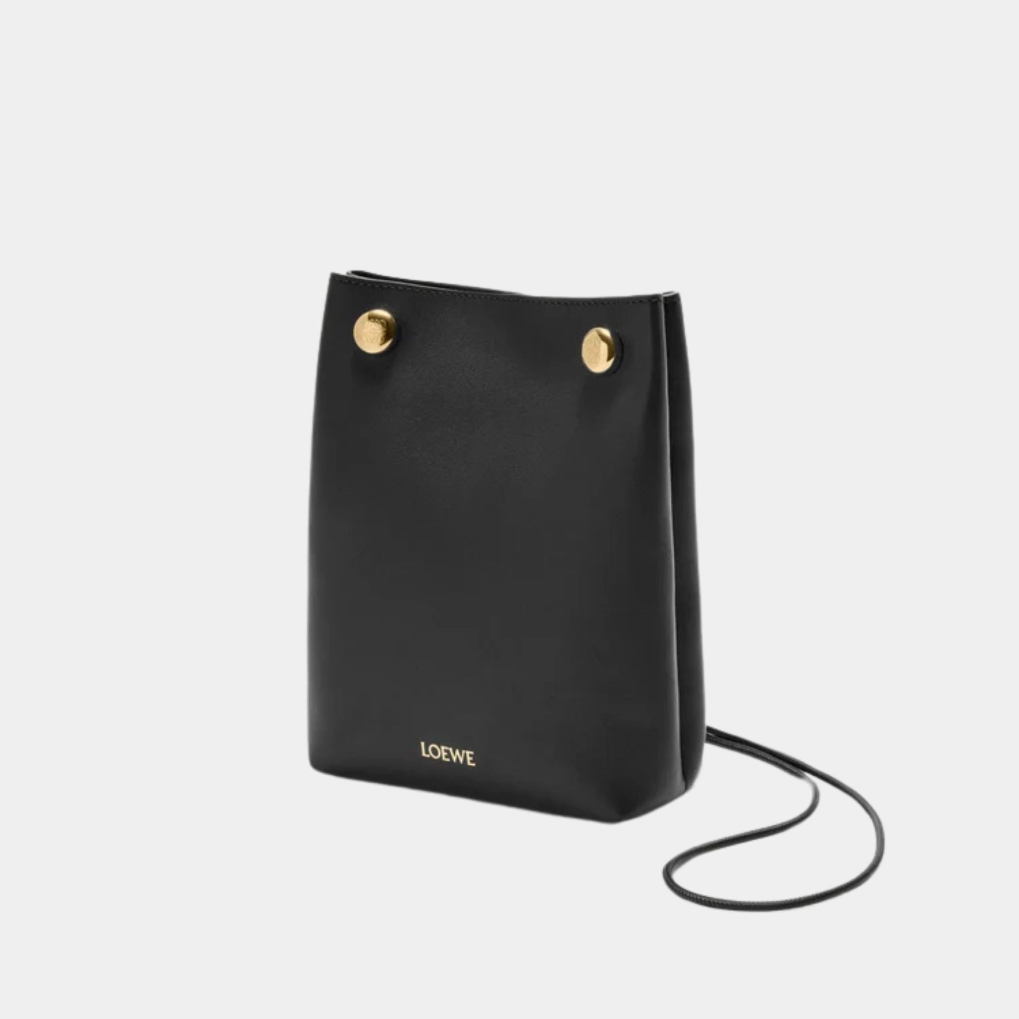 Loewe Pebble Pochette in Smooth Calfskin, Black, Side