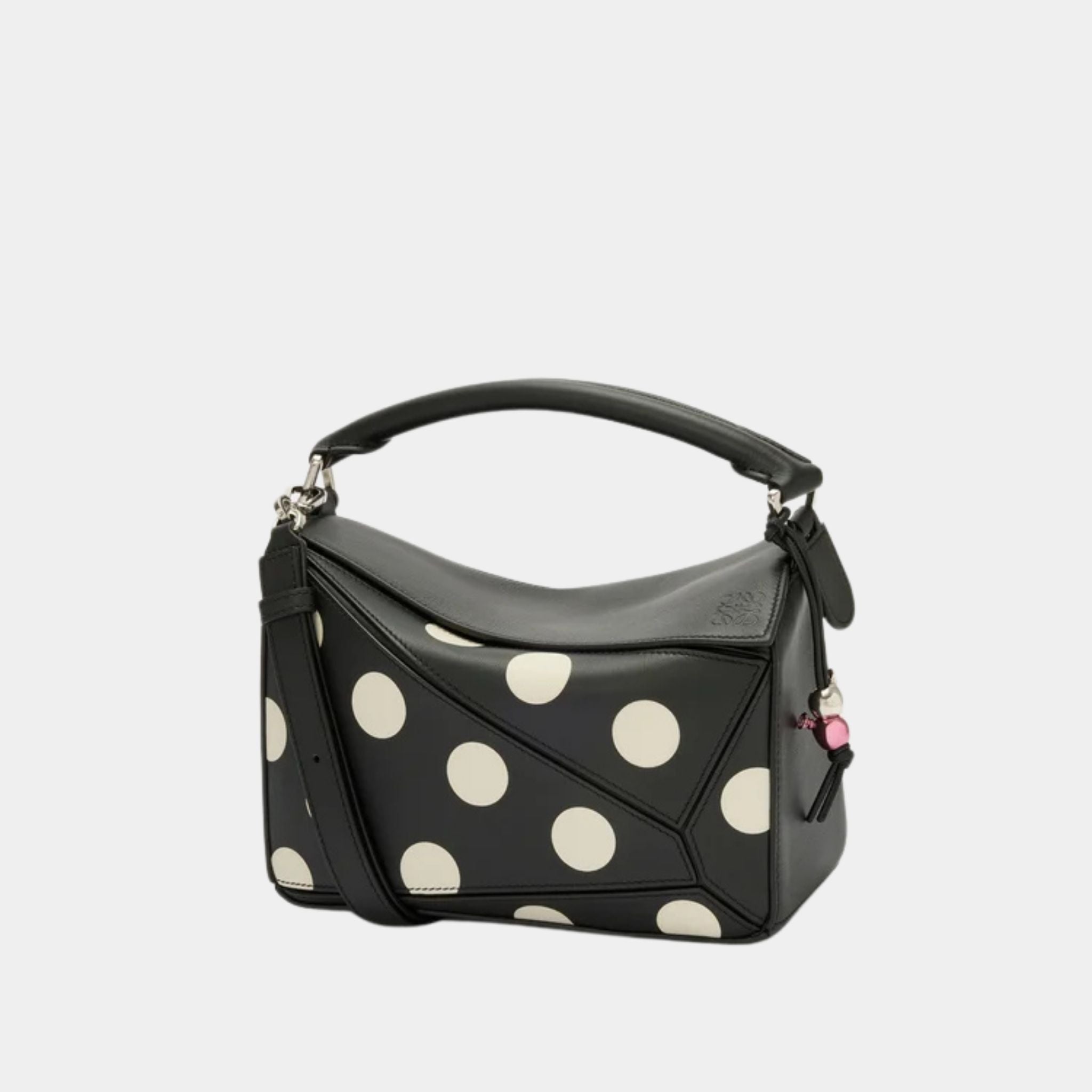 Loewe Puzzle 10 Polka Re-edition Bag in Classic Calfskin, Front