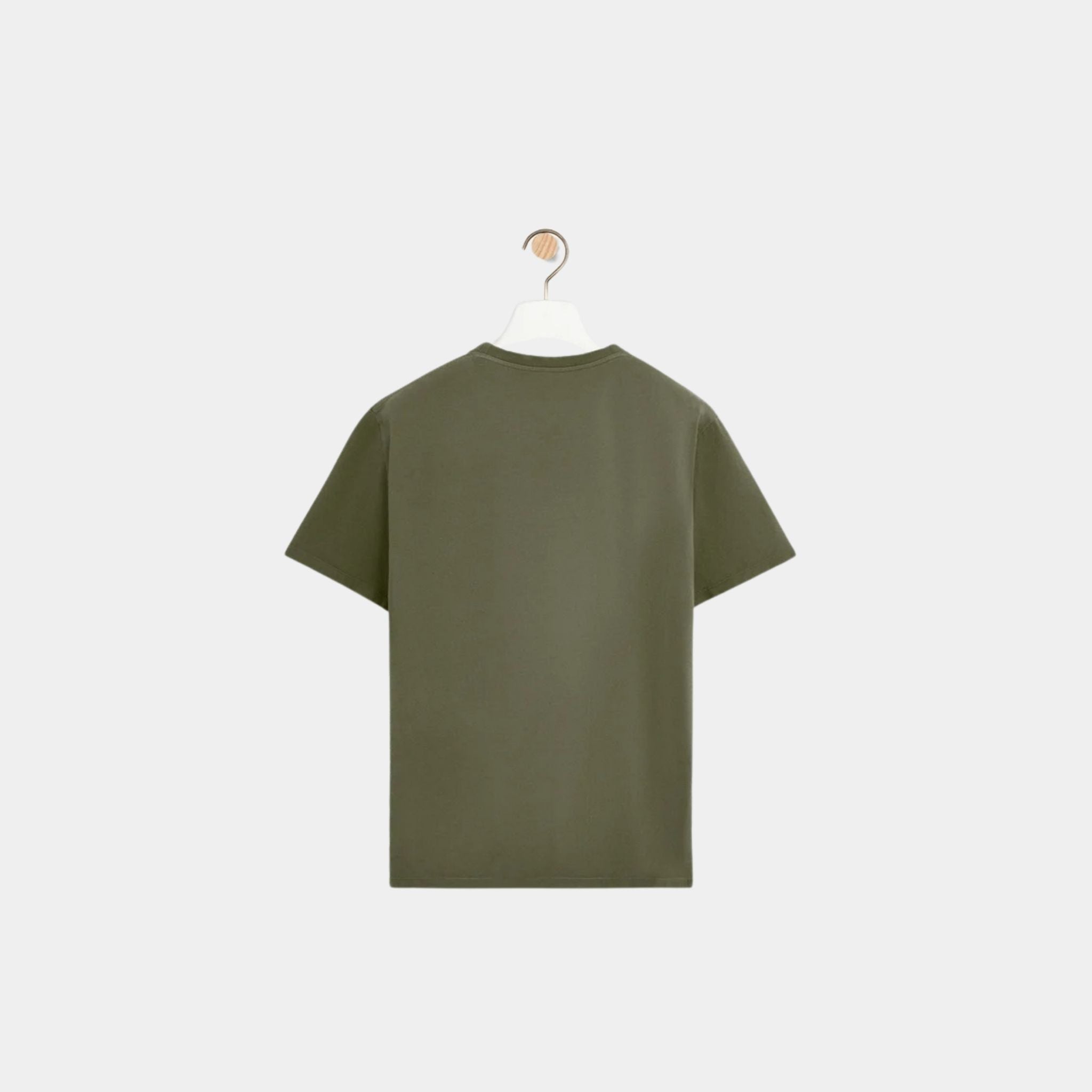 Loewe Relaxed Fit T-shirt in Cotton with LOEWE Anagram Applique, Khaki Green, Back