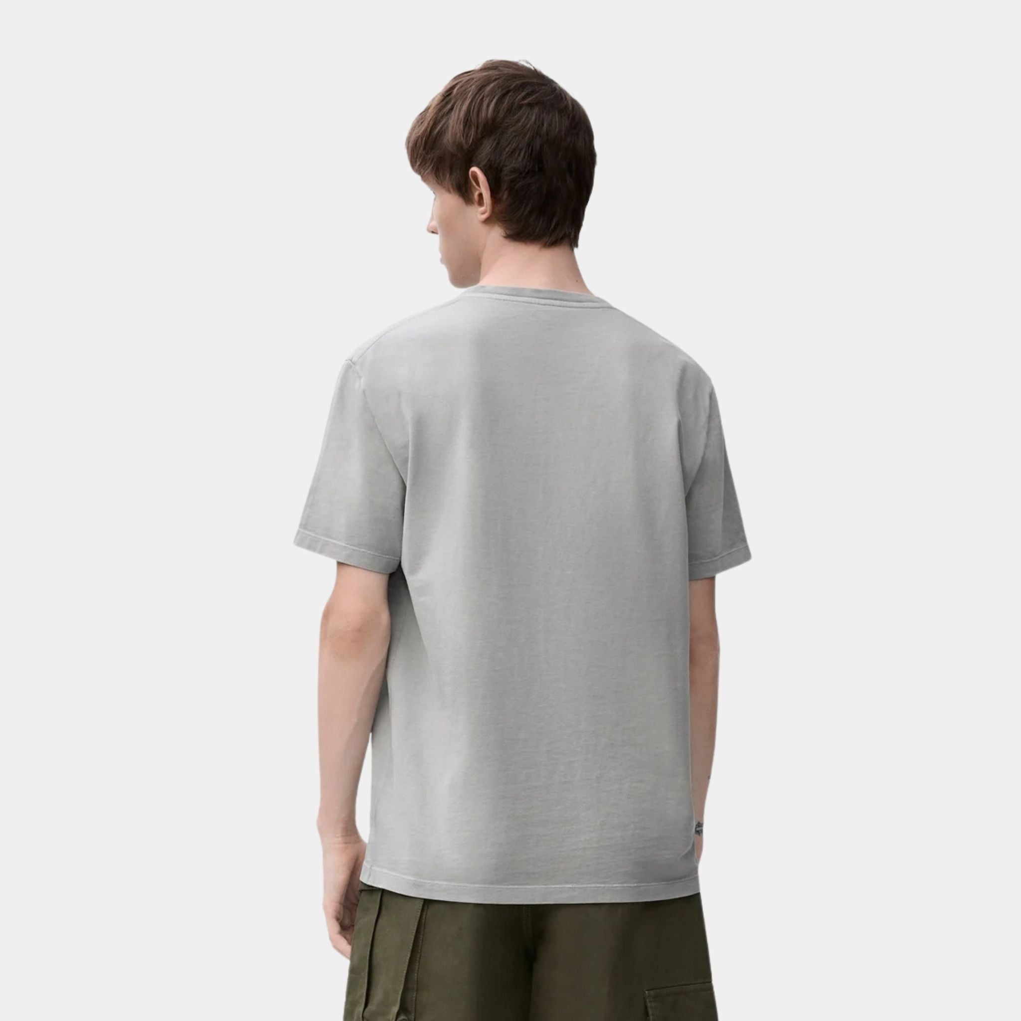 Loewe Relaxed Fit T-shirt in Cotton with LOEWE Anagram Applique, Light Grey, Back