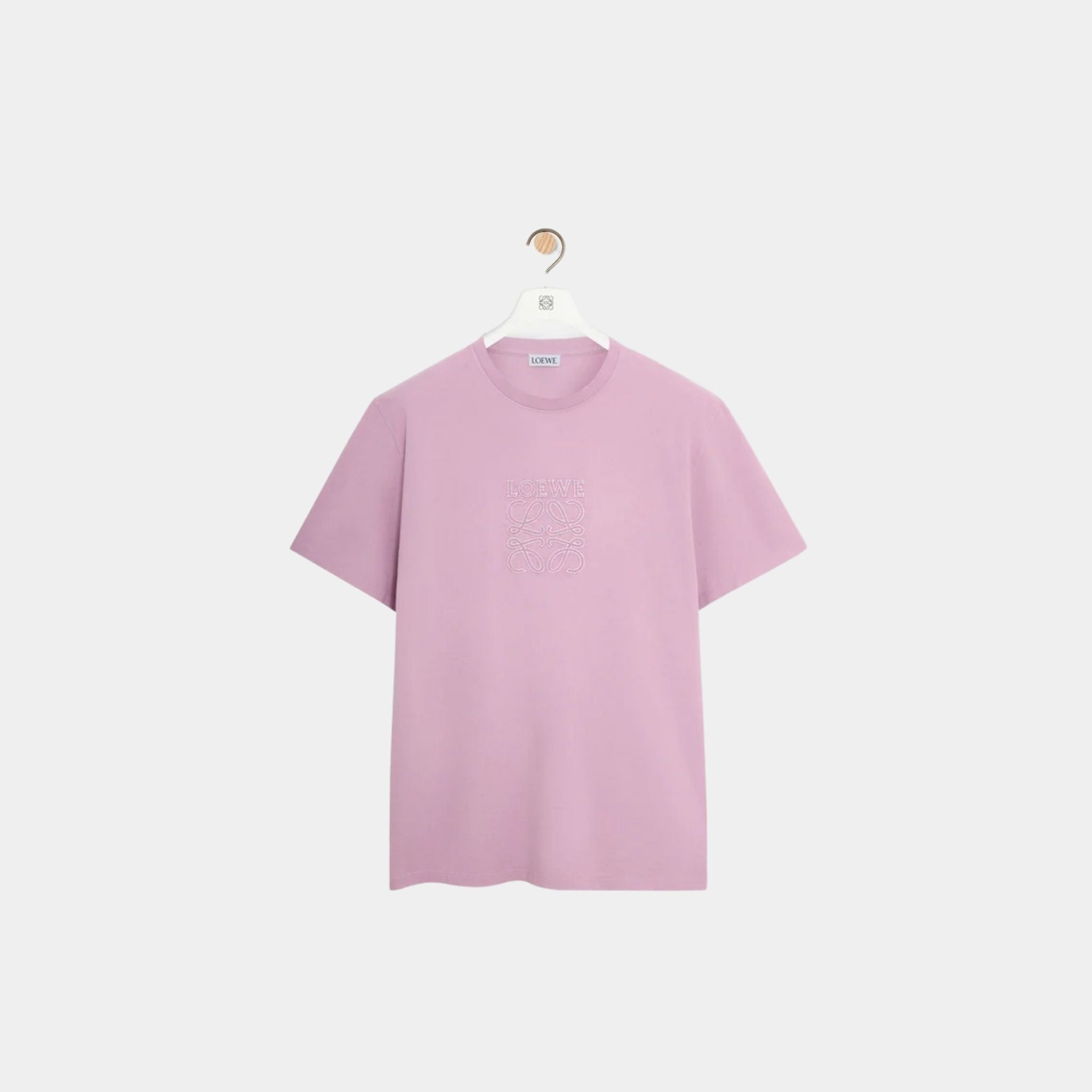 Loewe Relaxed Fit T-shirt in Cotton with LOEWE Anagram Applique, Lilac, Front