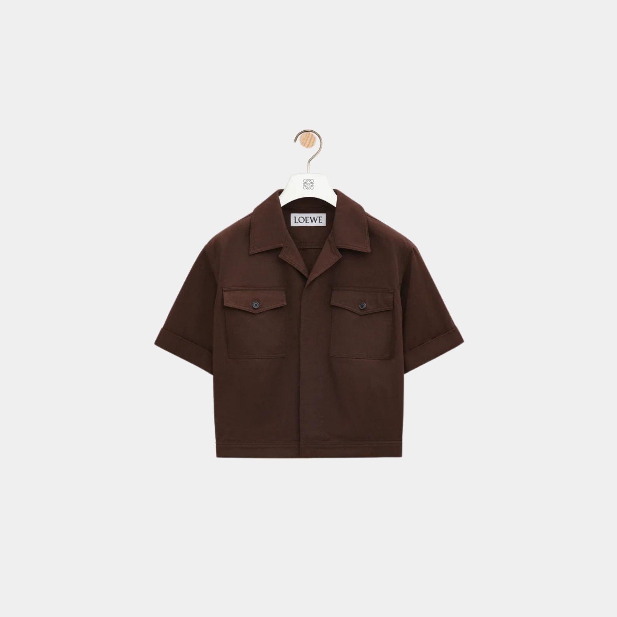 Loewe Short Sleeve Shirt in Lightweight Compact Cotton, Front