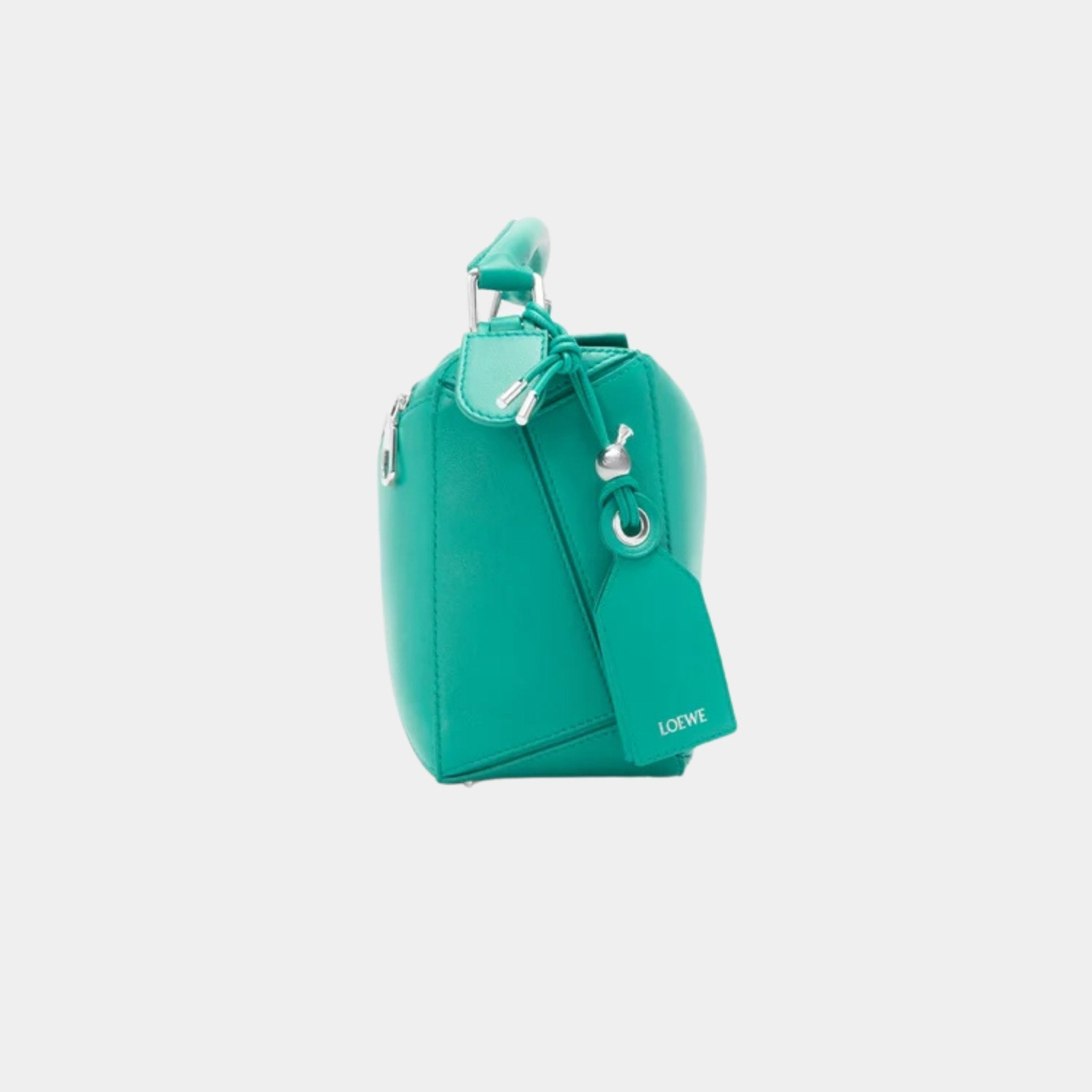 Loewe Small Featherlight Puzzle Bag In Nappa Lambskin, Aquamarine, Side