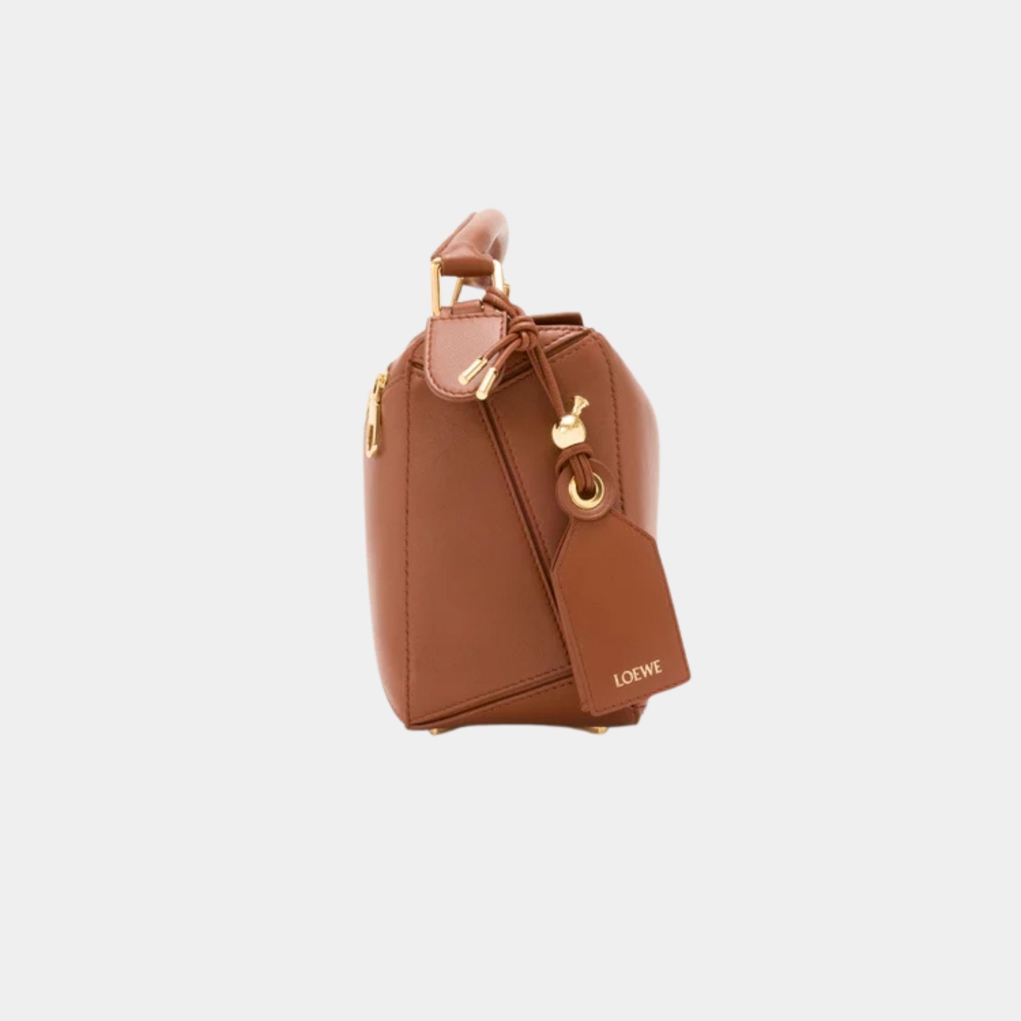 Loewe Small Featherlight Puzzle Bag In Nappa Lambskin, Pecan, Side