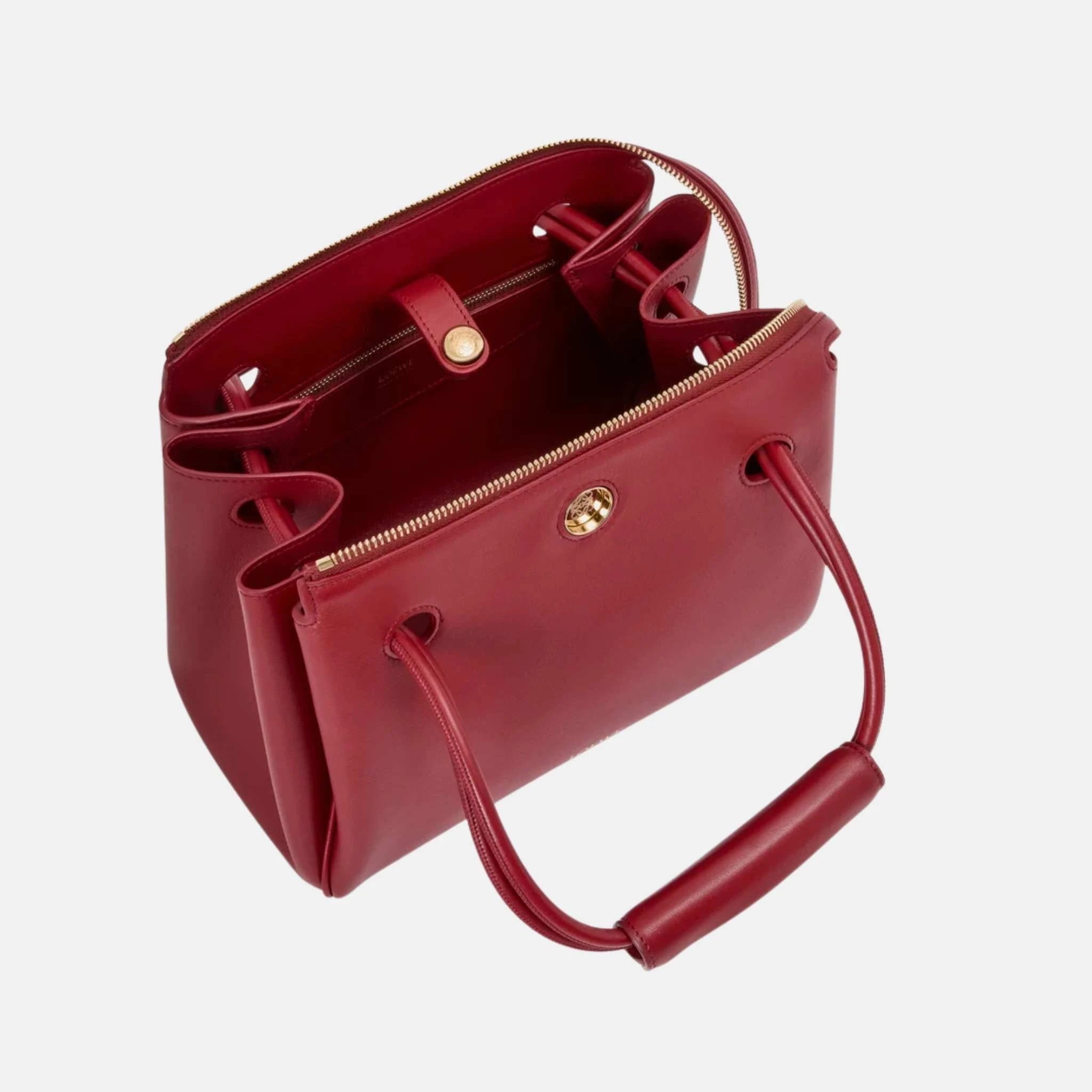 Loewe Small Madrid Bag in Supple Calfskin, Burnt Red, Inside