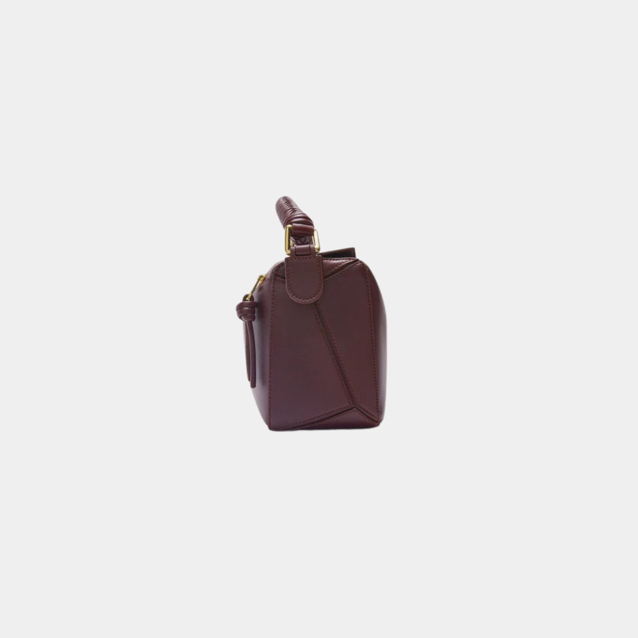 Loewe Small Puzzle Bag In Smooth Calfskin, Dark Burgundy, Side