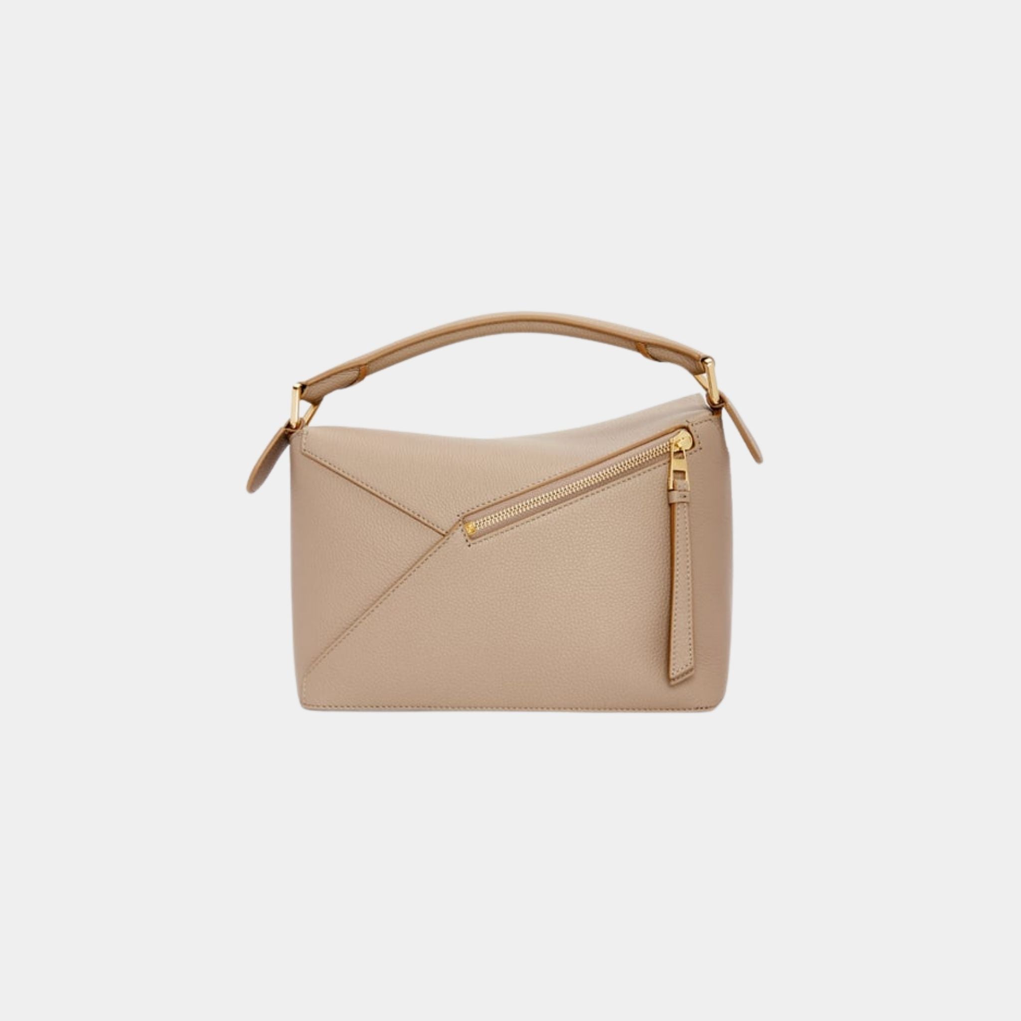 Loewe Small Puzzle Bag In Soft Grained Calfskin, Sand, Back