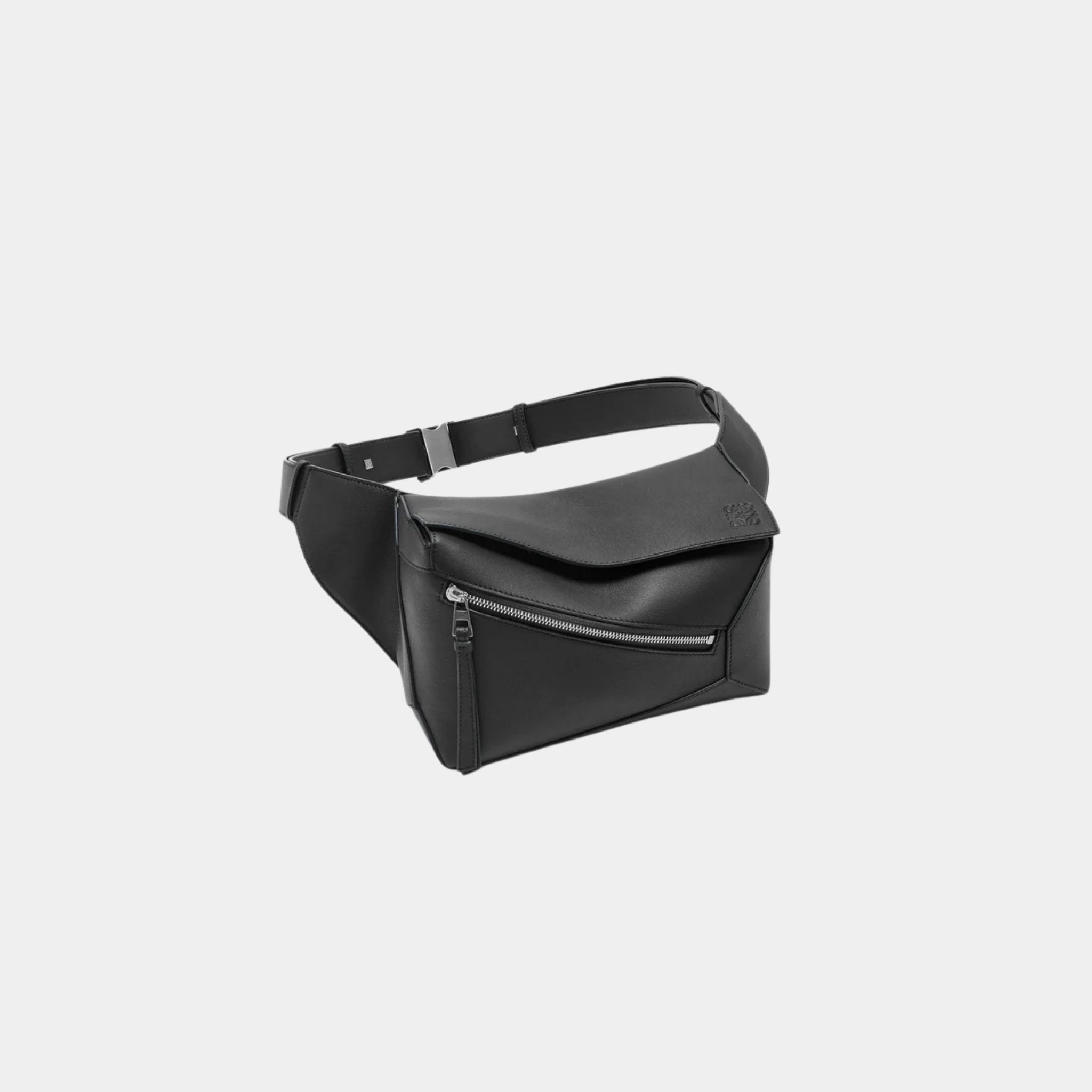 Loewe Small Puzzle Belt Bag Classic Calf Leather, Black, Side