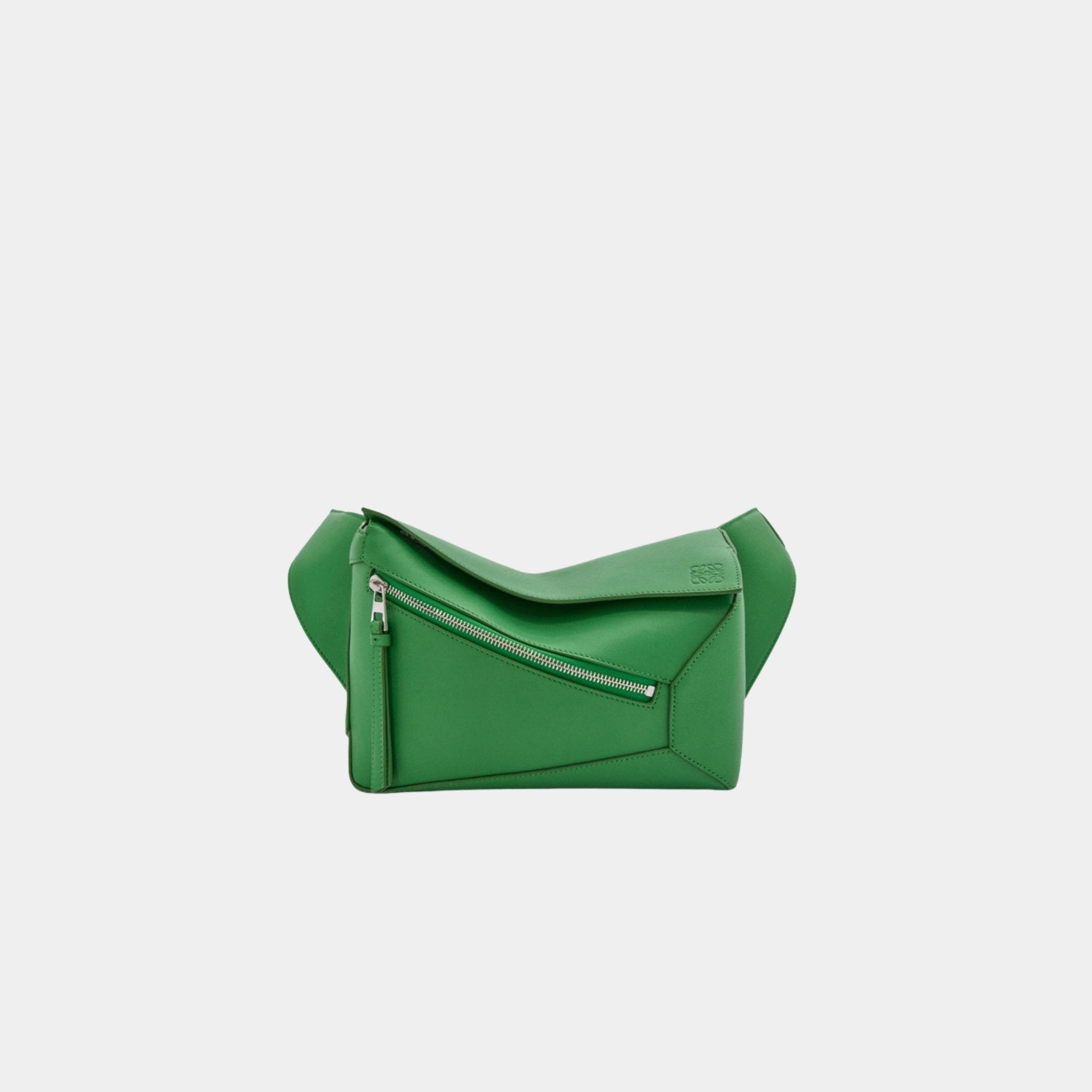 Loewe Small Puzzle Belt Bag Classic Calf Leather, Tropical Green, Front