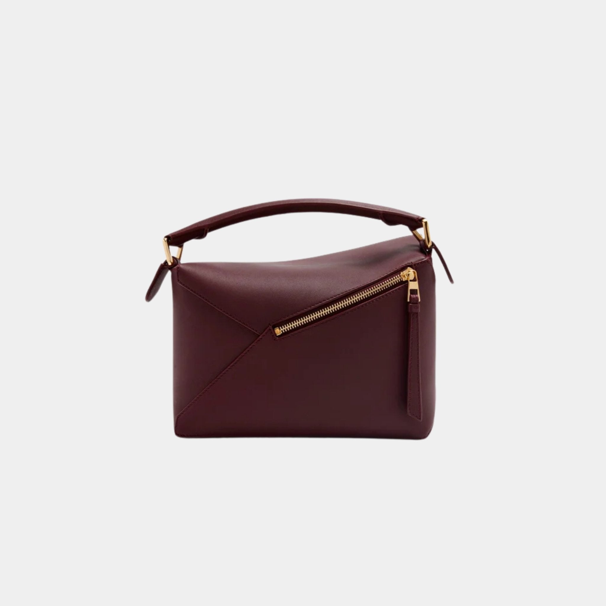 Loewe Small Puzzle Edge Bag In Classic Calfskin, Dark Burgundy, Back
