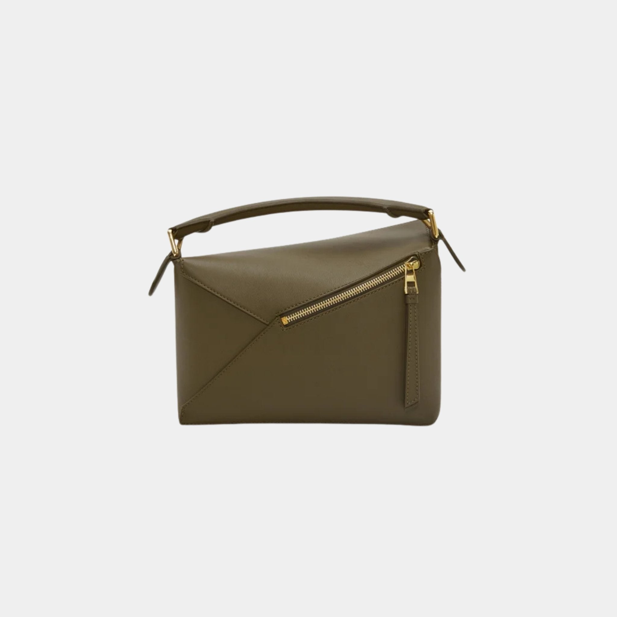 Loewe Small Puzzle Edge Bag In Classic Calfskin, Dark Khaki, Back