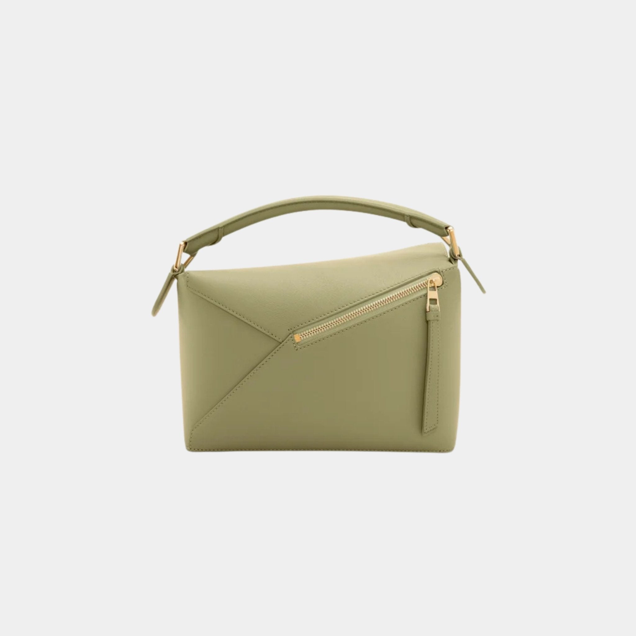 Loewe Small Puzzle Edge Bag In Classic Calfskin, Eucalyptus Green, Back