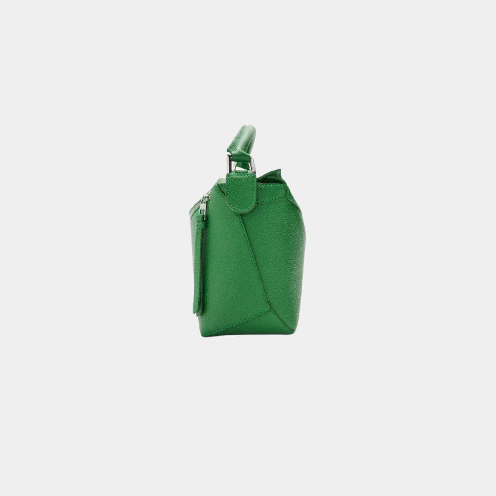 Loewe Small Puzzle Edge Bag In Soft Grained Calfskin, Tropical Green, Side