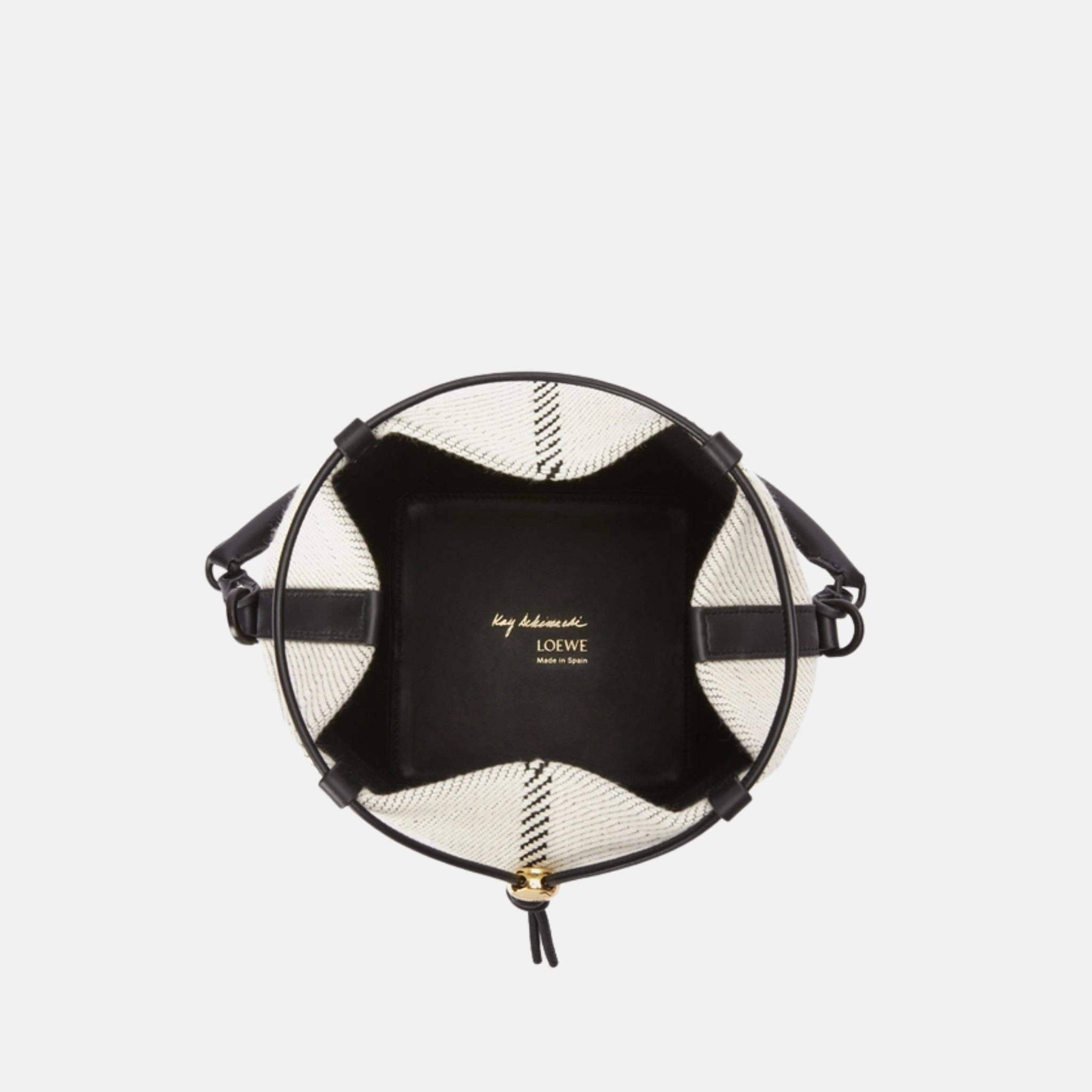 Loewe Small Treasure Bako Bucket in Canvas Jacquard and Calfskin, Inside