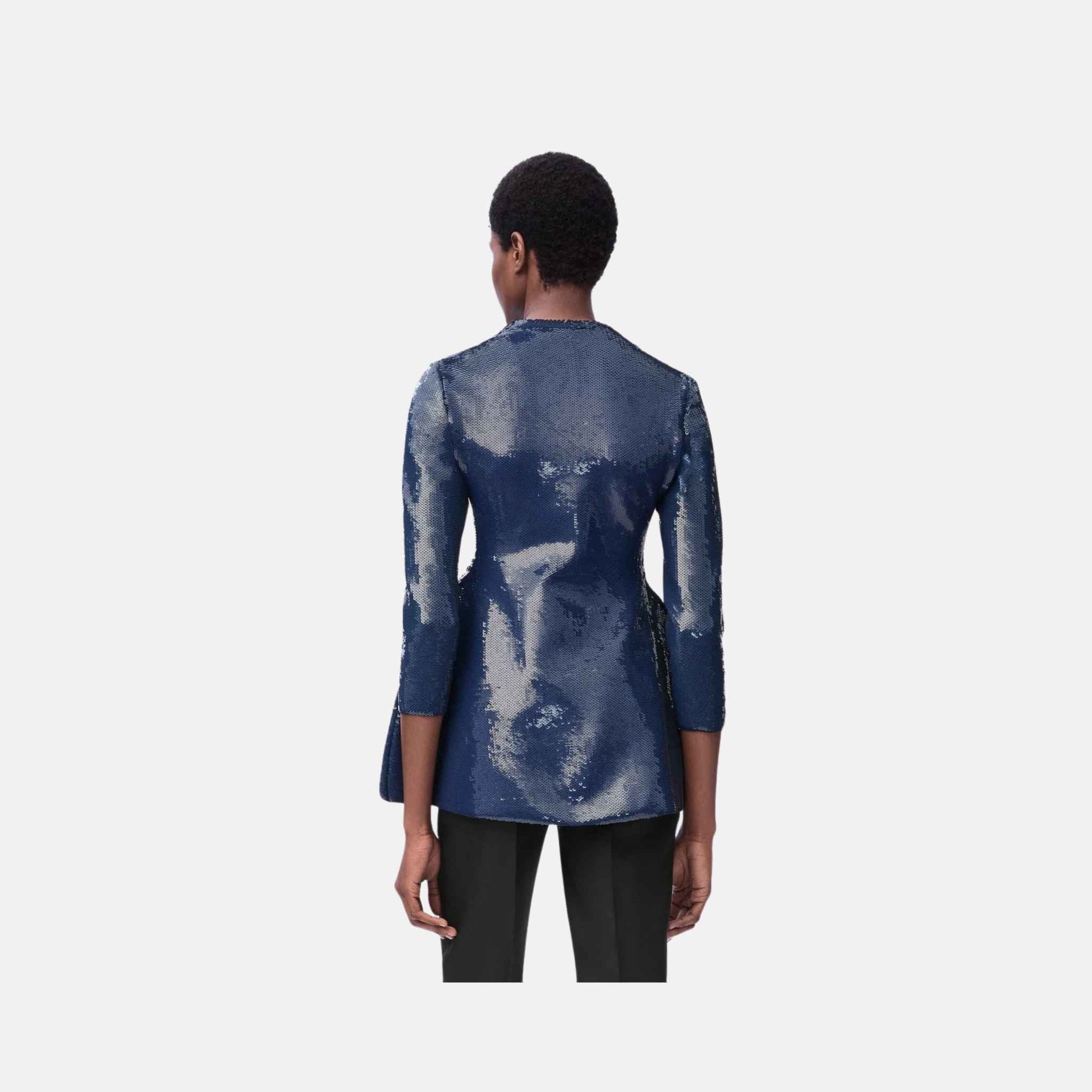 Loewe Top In Viscose Blend, Navy, Back