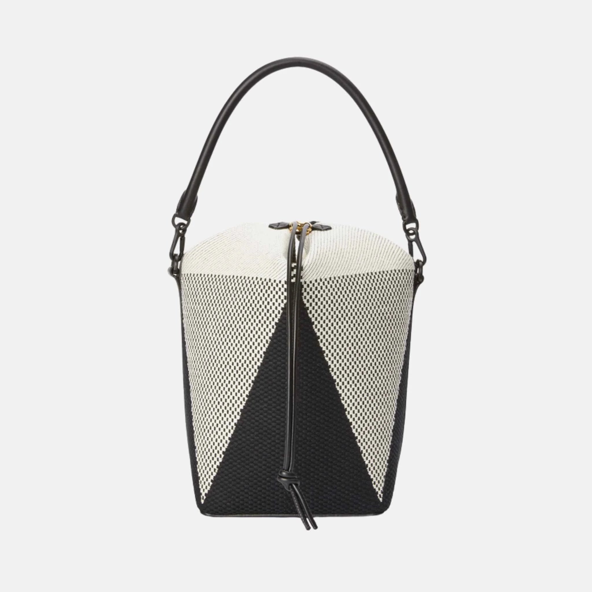 Loewe Treasure Bako Bucket in Canvas Jacquard and Calfskin, Front