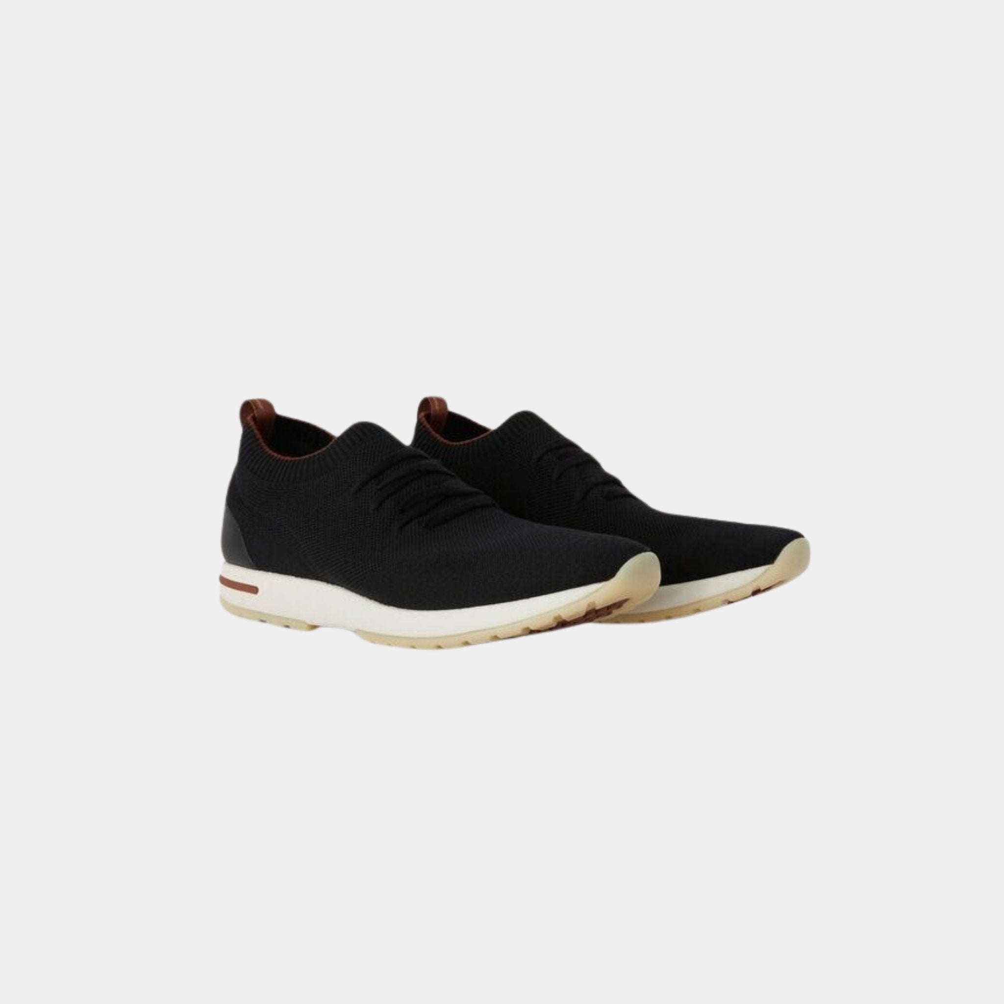 Loro Piana 360 Flexy Walk Sneaker Virgin Wool, Black, Front