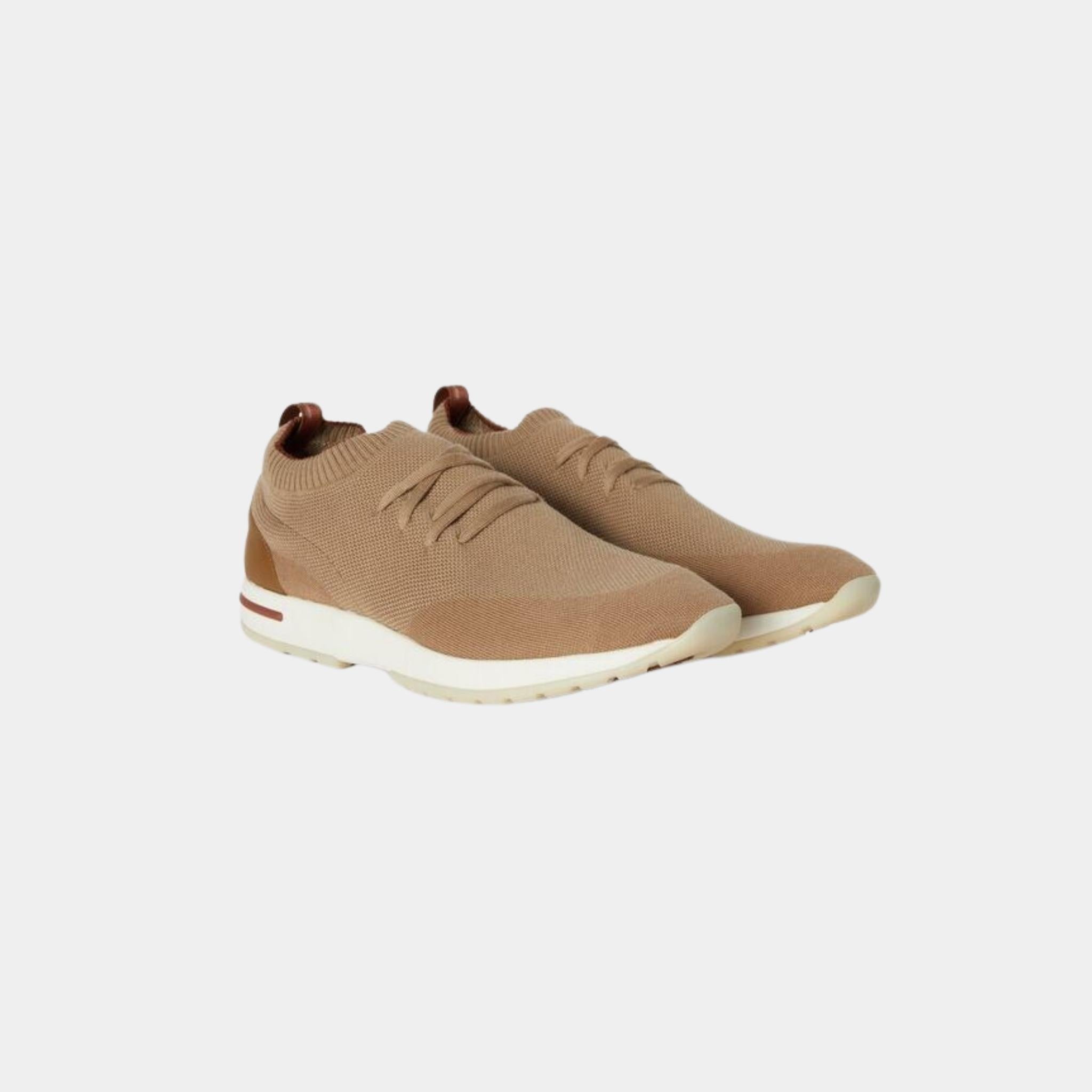 Loro Piana 360 Flexy Walk Sneaker Virgin Wool, Sand Grain, Front