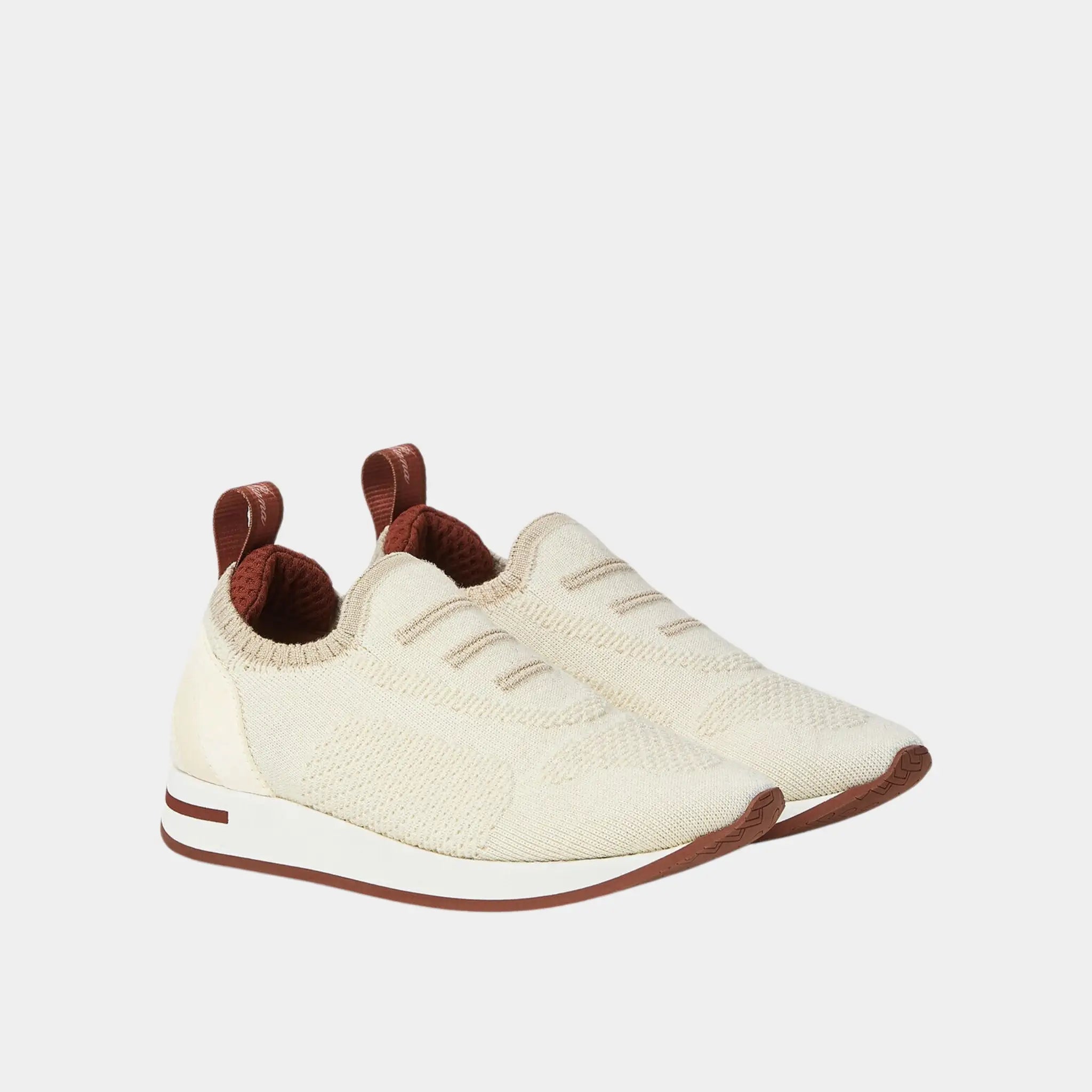 Loro Piana 360 LP Flexy Walk Kids Sneaker Wish Wool, Coconut Milk, Front