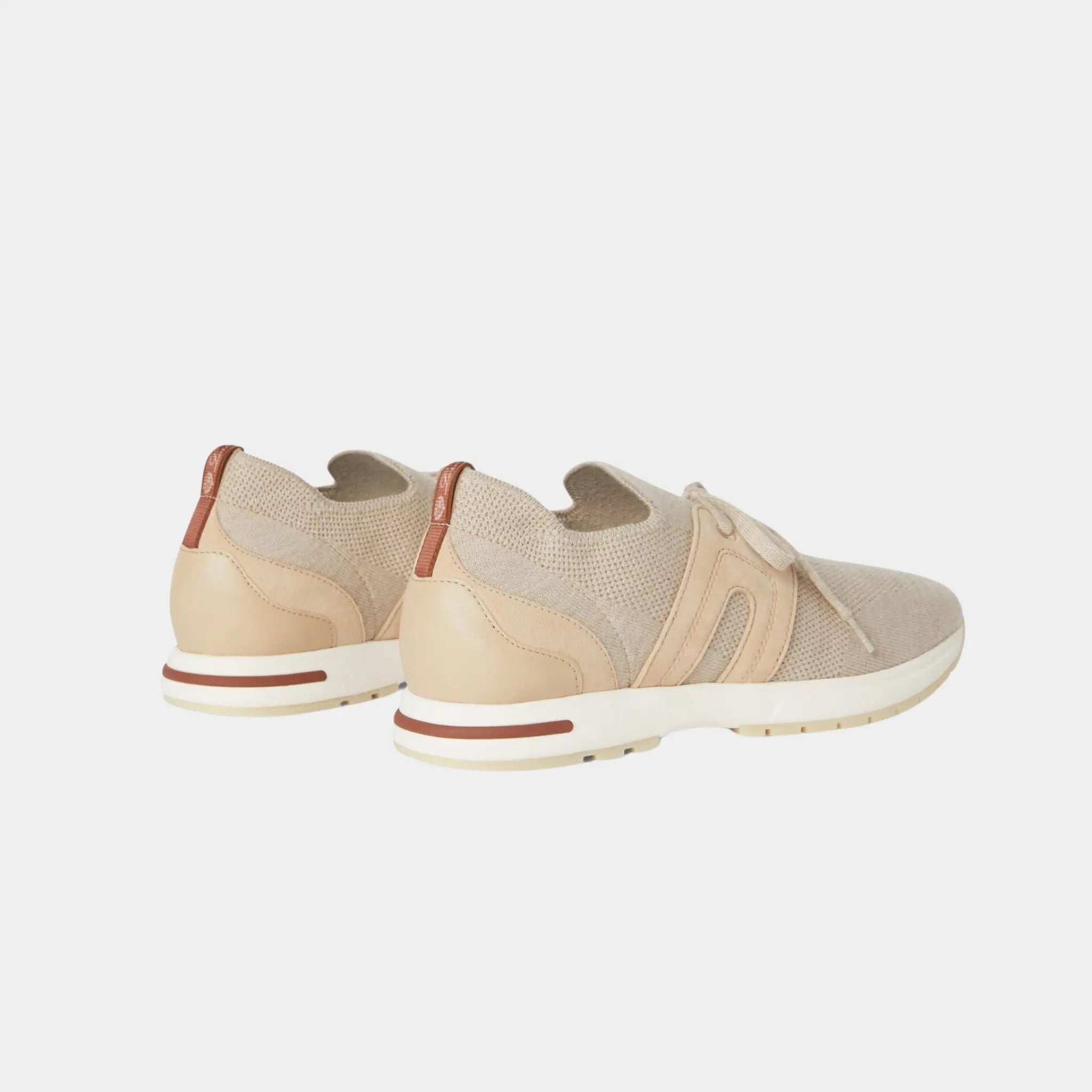 Loro Piana 360 LP Lady Flexy Walk Sneaker in Virgin Wool, Beige Melange, Back