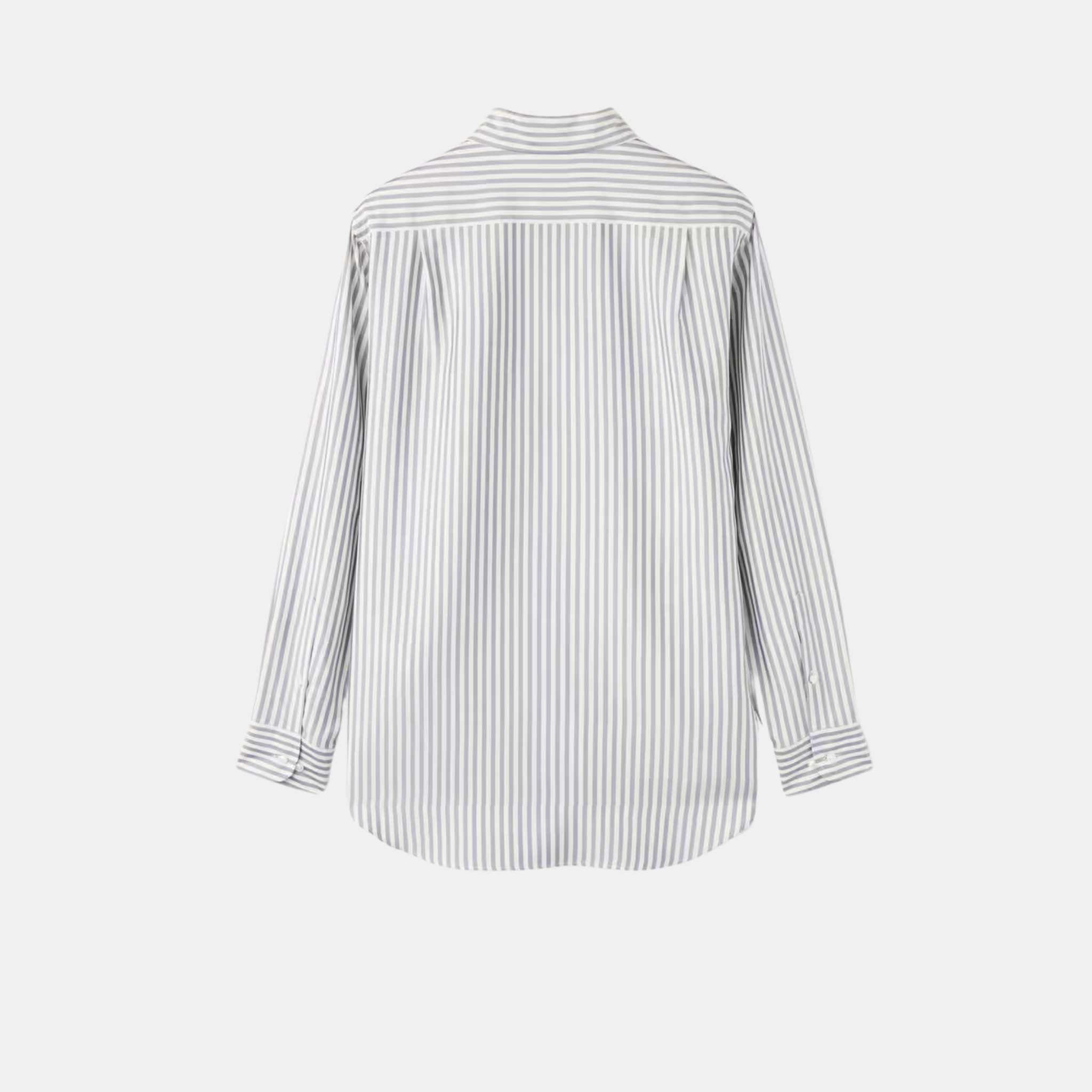 Loro Piana André Shirt Silk Washed Indigo Stripes, Back