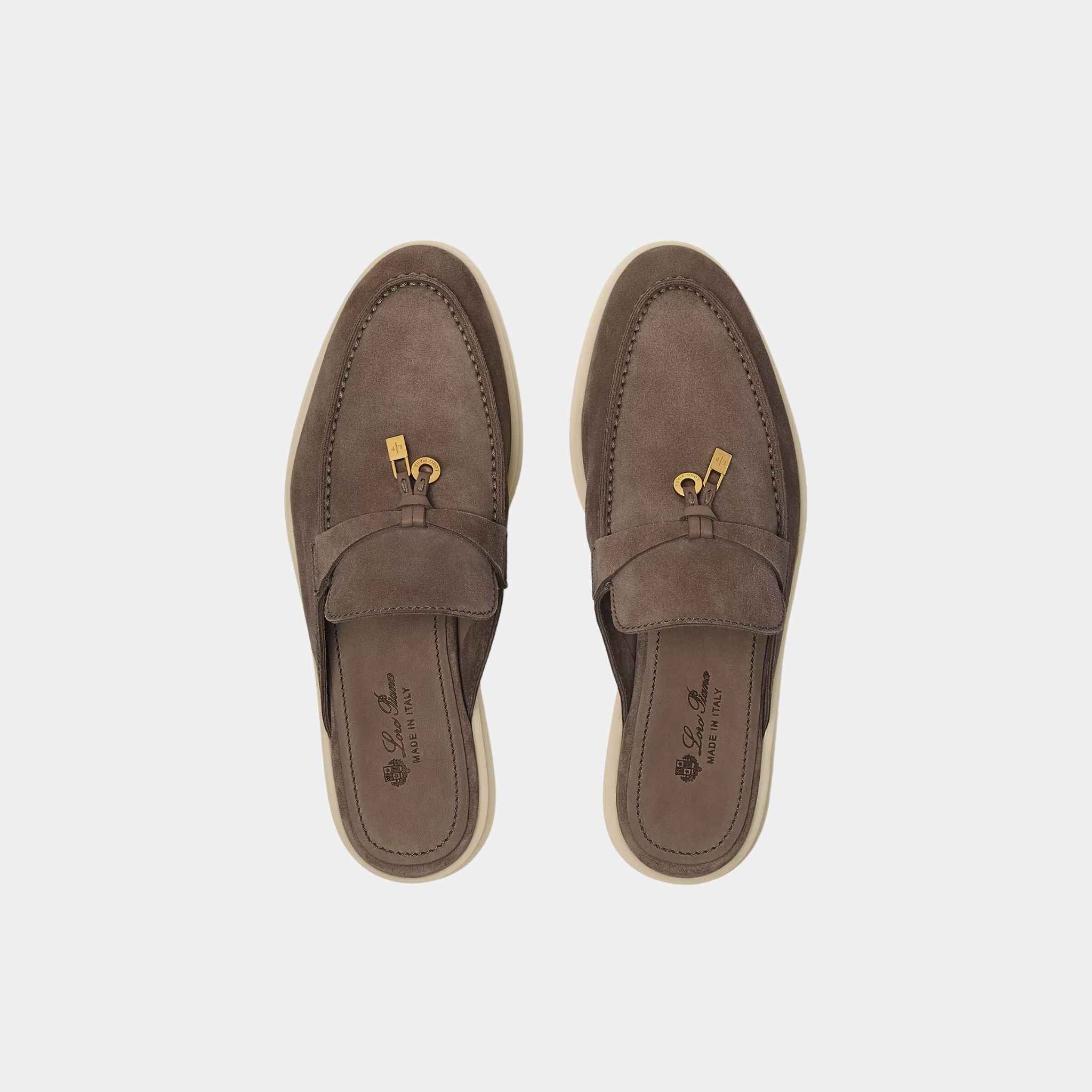 Loro Piana Babouche Charms Walk Loafers Suede, Rain Drops, Top