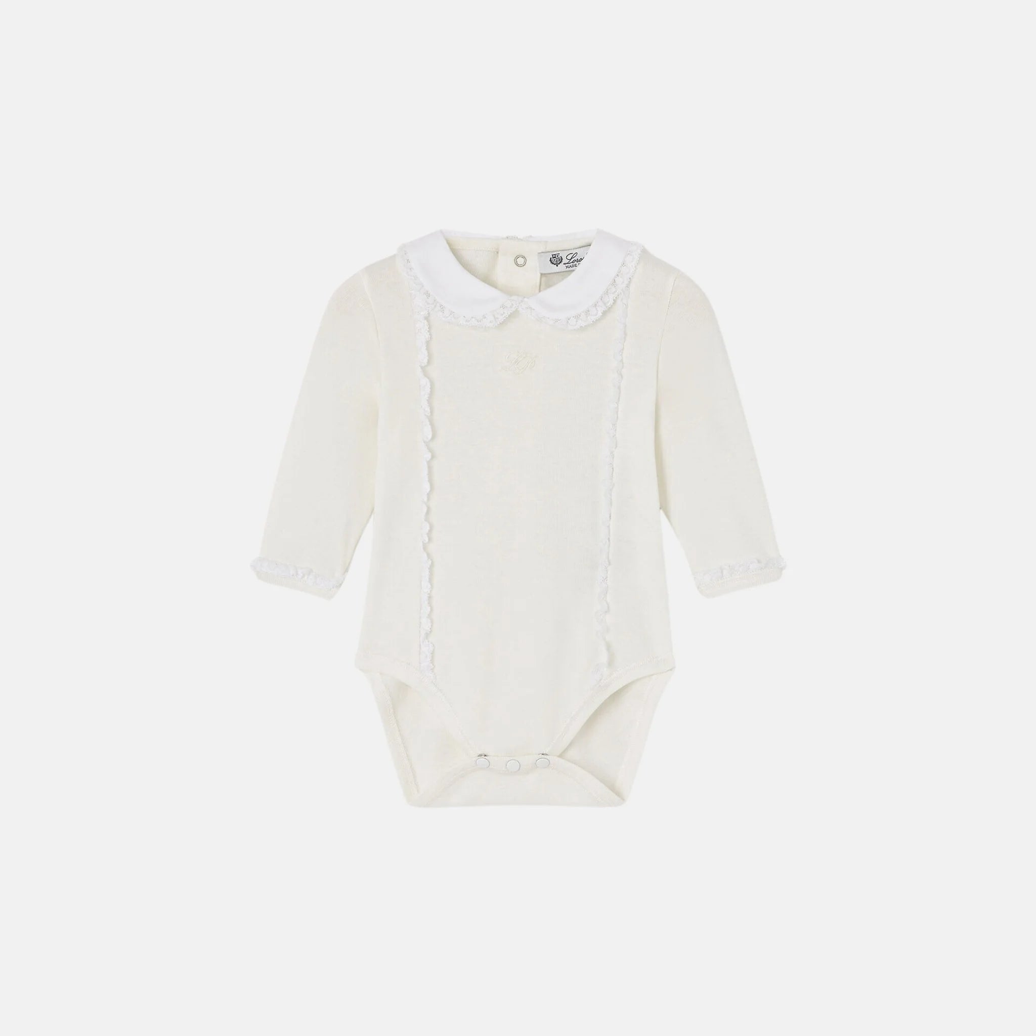 Loro Piana Baby Bisou Bodysuit Cotton, Front