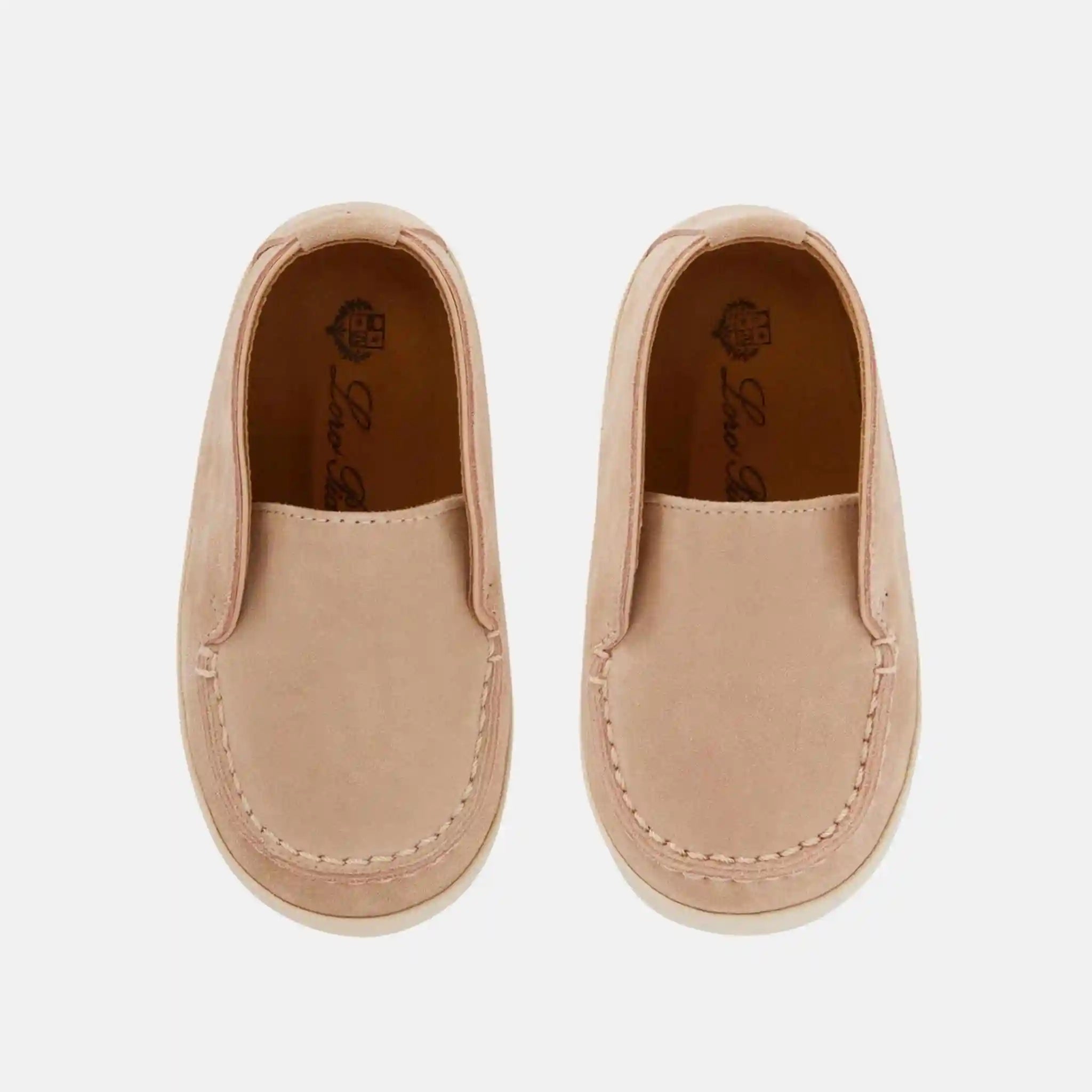 Loro Piana Baby Open Walk Ankle Boot in Suede, Pink Sand, Top